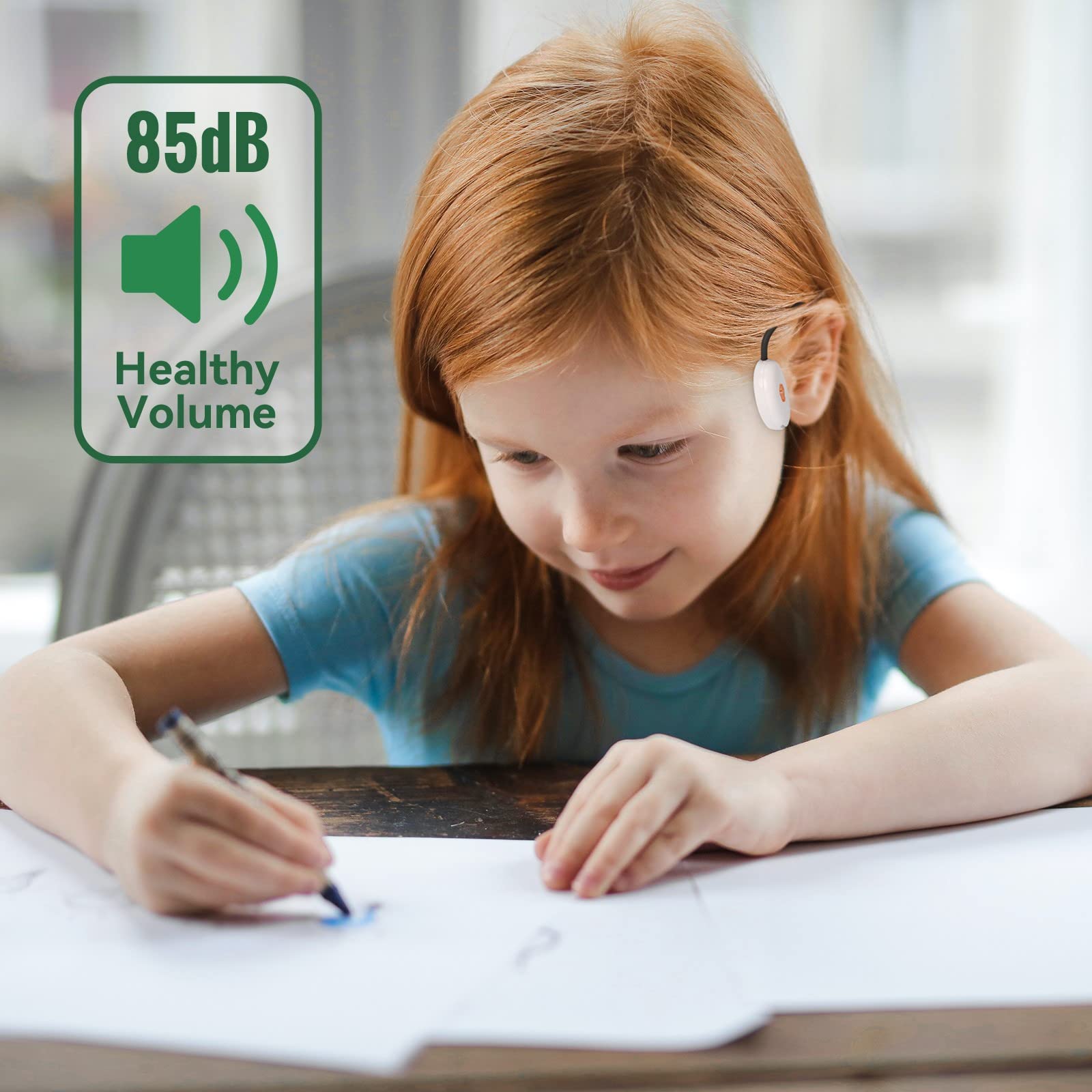 WGP Kids Bluetooth 5.3 Wireless Headphones with Microphone - Open Ear Air Conduction Headphones, IPX4 Waterproof, 12H Playtime for iPad Tablet - Perfect for Homeschooling & Online Learning (Black)