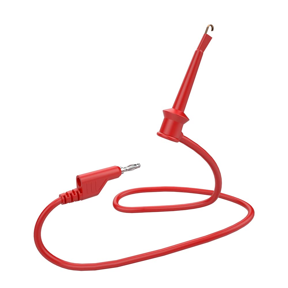 5pcs Multi-Meter Test Leads with 4mm Stackable Banana Plugs & Test Hook Clips - 3.3ft/1m Flexible Jumper Wires for Electrical Testing (J.70054-2) - Perfect for DIY Electronics, Circuit Testing & Multimeter Measurements