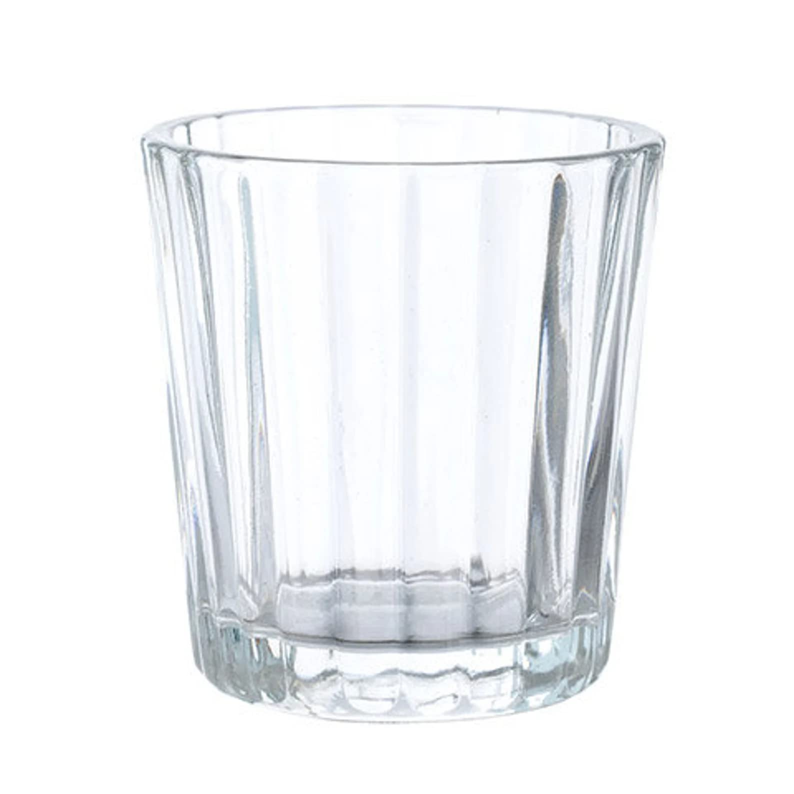 Handmade USA Glass Ribbed Votive Candle Holder with Beeswax Candles - Yellow & Clear Container for Home Decor, Wedding Centerpieces, Spa Relaxation and Holiday Ambiance