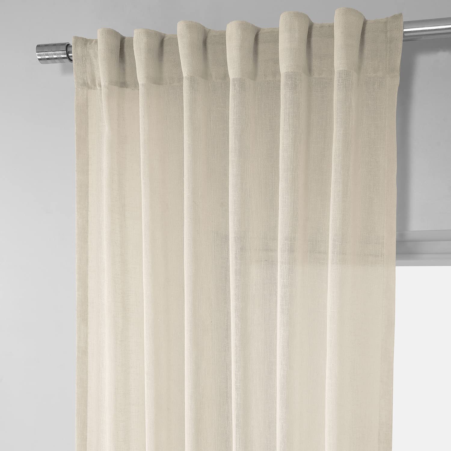 Premium HPD Half Price Drapes SHCH-SS071611-108 Solid Linen Sheer Curtain Panel (50