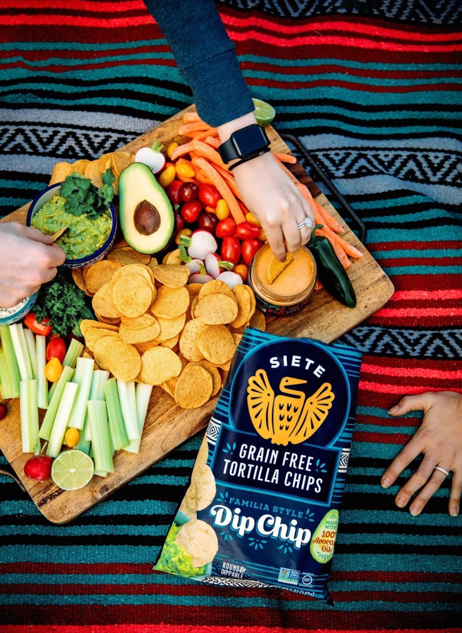 Siete Grain Free Tortilla Chips - Gluten Free, Paleo & Vegan Snacks - Non GMO, 5 Ounce (Pack of 6) - Perfect for Dips, Parties & Healthy Snacking