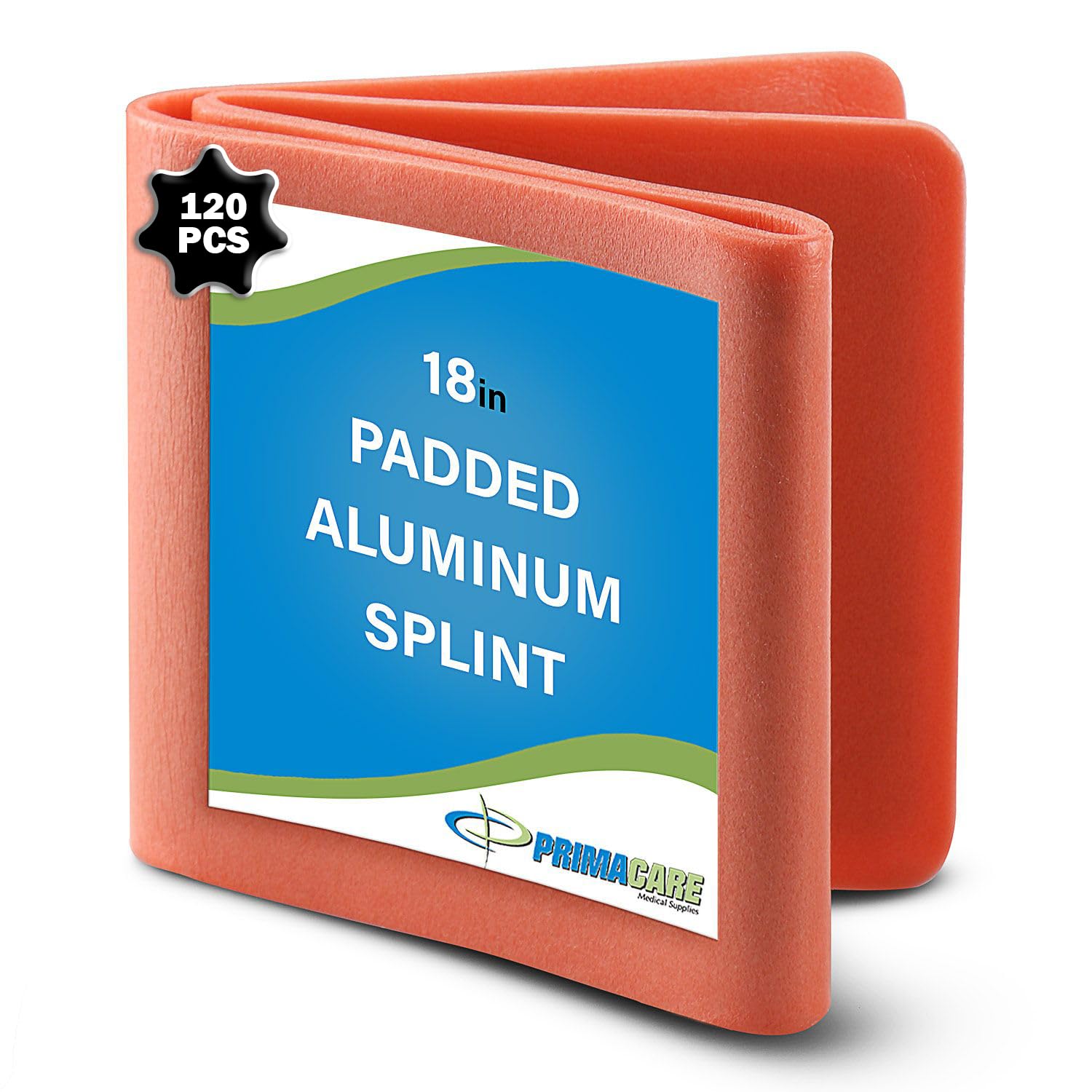 Primacare CSIS-5218 18-Inch Padded Aluminum First Aid Splint (Pack of 120) - Emergency Medical Splint for Fractures, Sprains & Outdoor Injuries - Perfect for First Responders, Hiking & Sports Safety