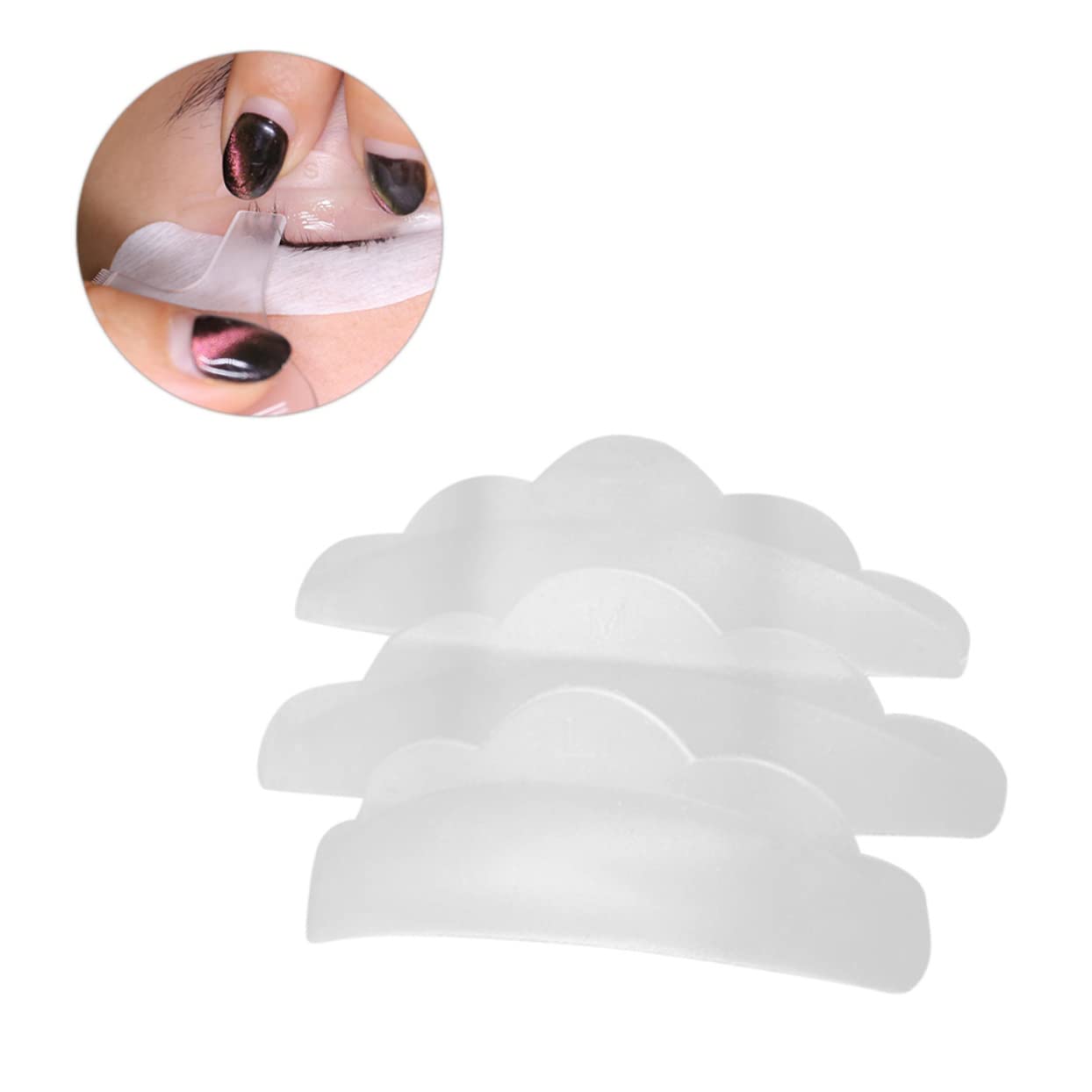 Mipcase 3 Pairs Eyelash Extension Under Eye Pads - Reusable Silicone Eye Patches for Lash Extensions, Perfect for Makeup Artists & DIY Lash Lovers - Great for Salon, Spa & Home Use