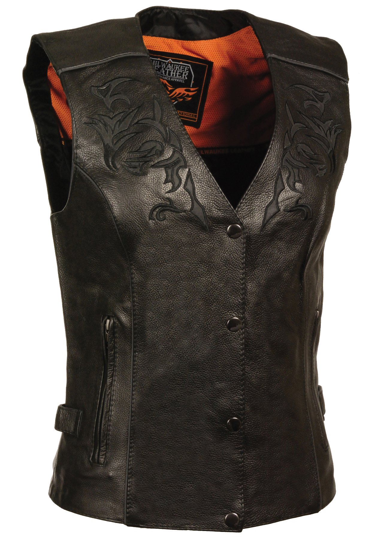 Milwaukee Women's Black Leather Vest XXX-Small - Stylish Motorcycle Jacket for Biker Ladies & Fashion Outfits