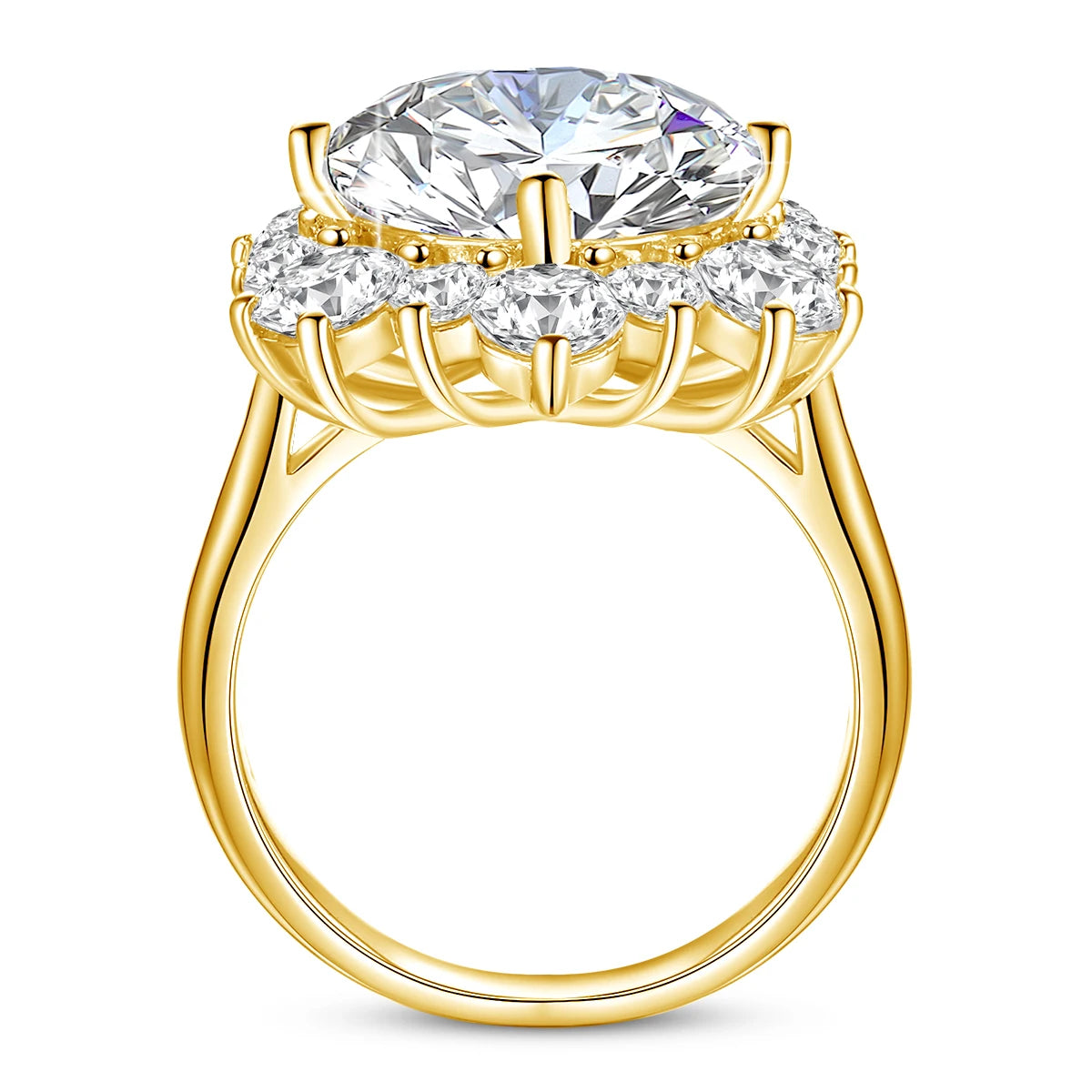 8ct Round Flower Cut 13mm Moissanite Engagement Ring with Certification - Luxury Wedding Band for Women, Perfect for Proposals, Anniversaries & Bridal Jewelry