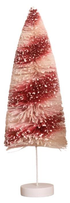 12 Pack Christmas Candy Cane Bottle Brush Trees - Mini Holiday Decorations for DIY Crafts, Tabletop Displays & Festive Home Decor