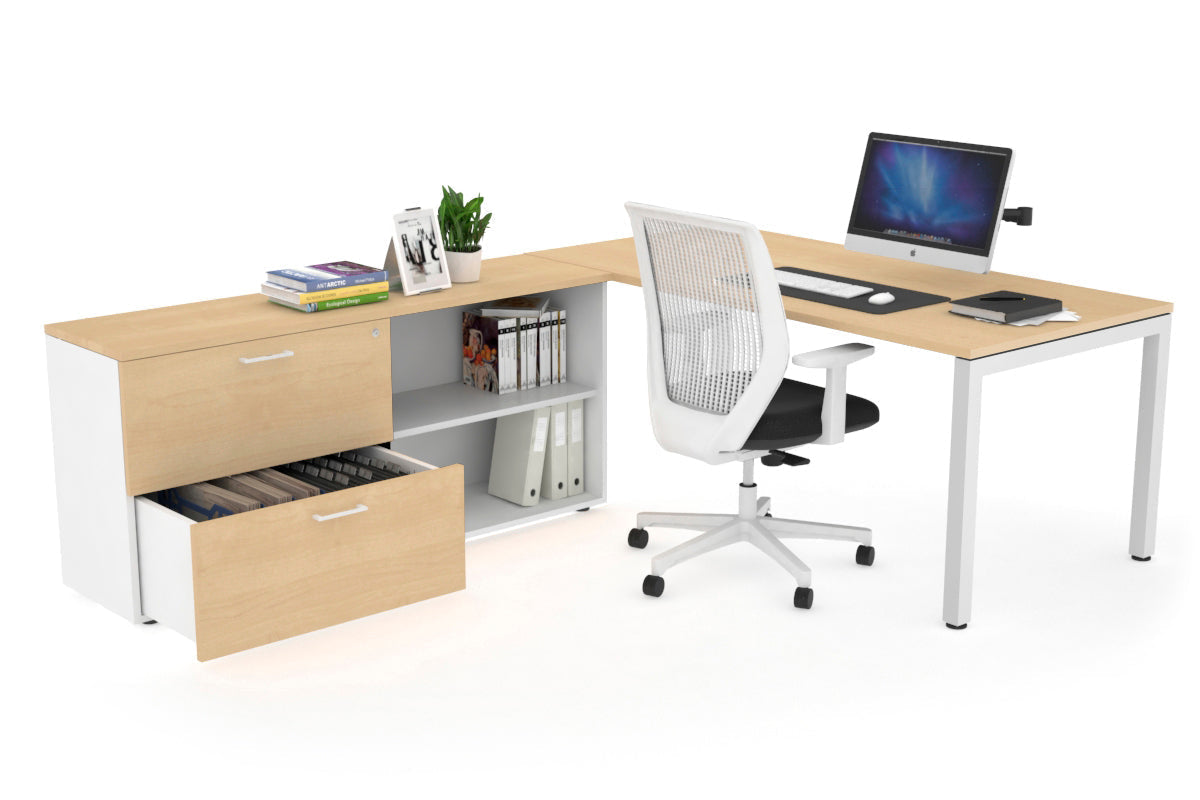 Quadro Square Executive White Frame Office Chair [1600L x 700W] - Premium Ergonomic Seating for Home Office & Conference Rooms