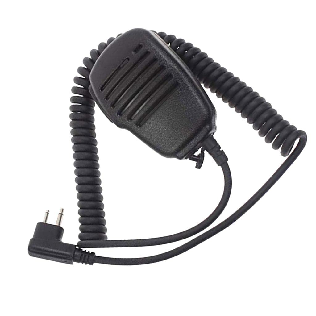 MERISHOPP 2-Pin Shoulder Remote Speaker Microphone with PTT Button for Motorola PMR446 Radios - Durable Radio Communication Accessory for Construction, Security, and Outdoor Activities