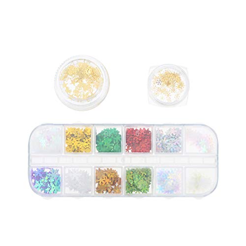 3 Pack Christmas Nail Art Decals - Snowflake Nail Stickers & Sequins for Holiday Nail Designs (Perfect for Christmas Parties, Gift Giving & Winter Nail Art)