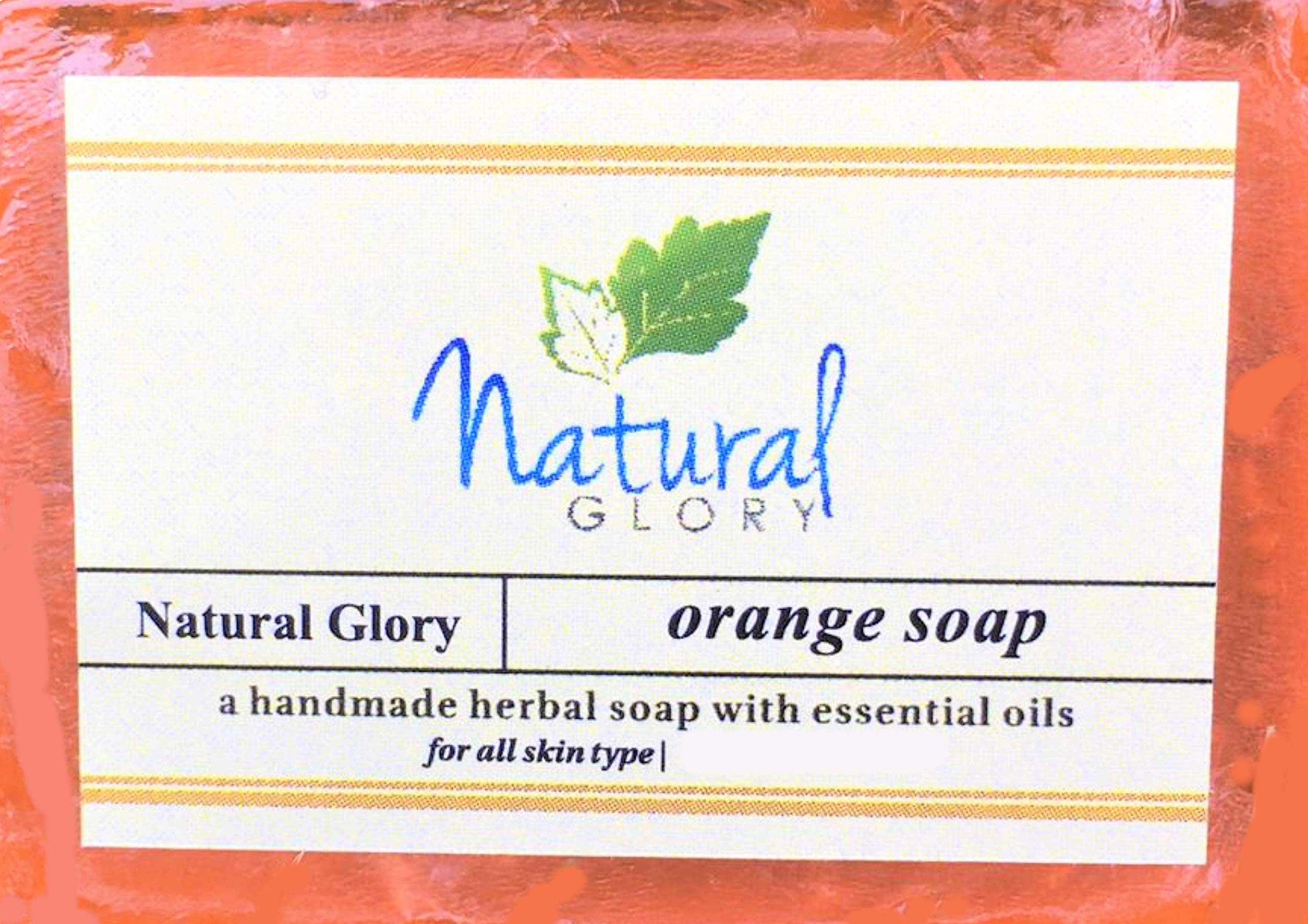 Natural Orange Soap Bars - Set of 4 | Handmade Citrus Soap for Bath, Shower & Gift | Moisturizing & Refreshing