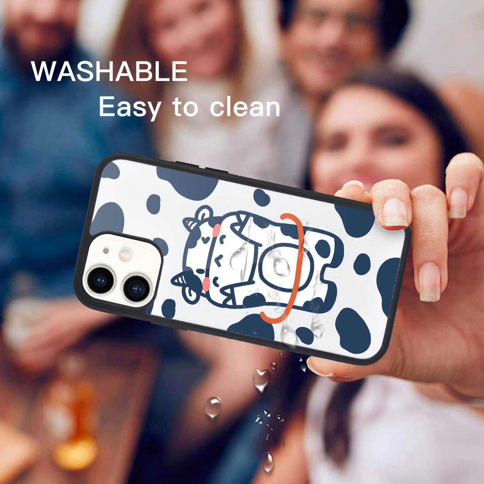 MAYCARI iPhone 12 Pro Max Case - Cute Cow Animal Design Hard Back Cover with Soft TPU Bumper | Protective Phone Cover for Women, Girls & Kids | Perfect for School, Work & Daily Use