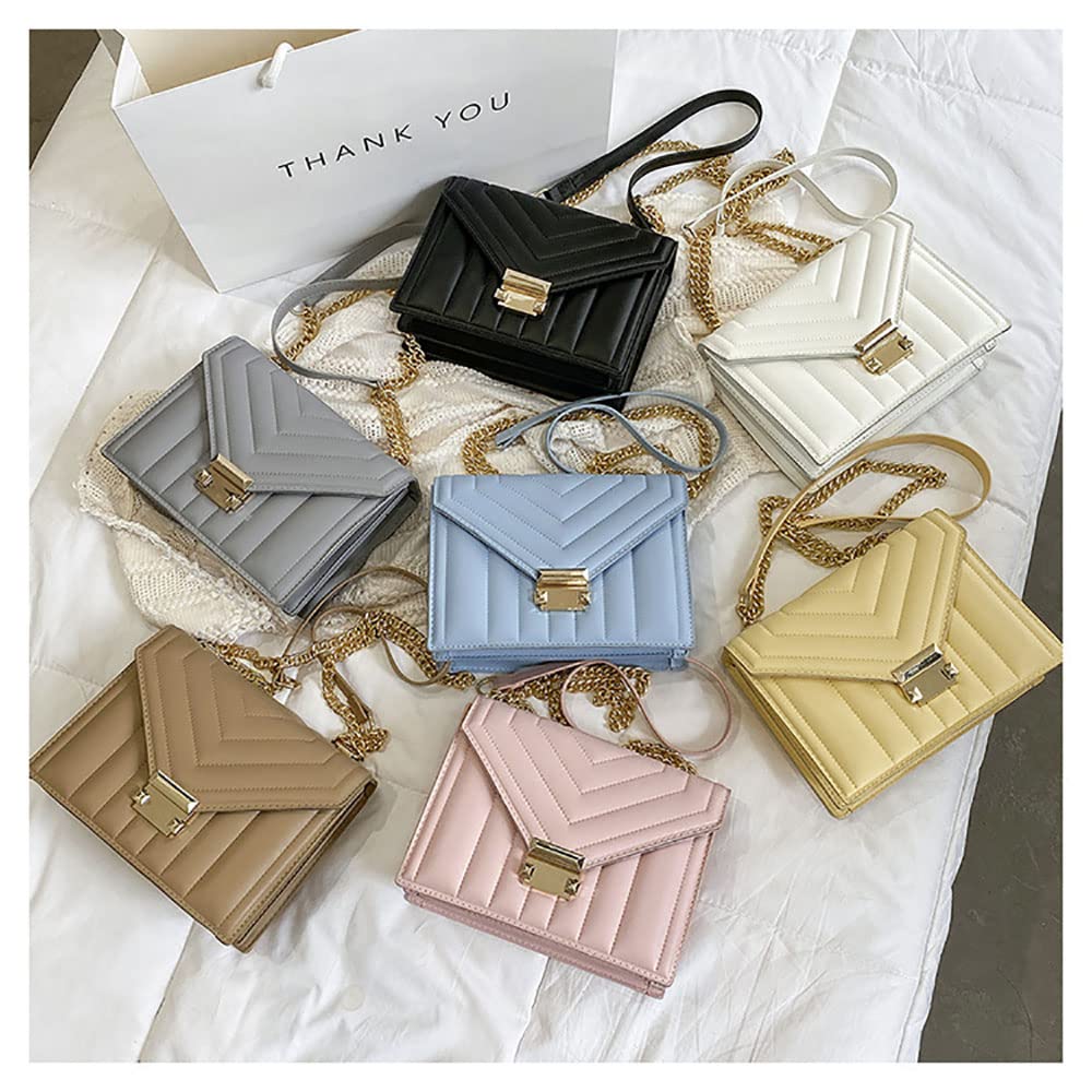 Luxury Women's Envelope Crossbody Bag - PU Leather Underarm Shoulder Bag with Chain Strap, Designer Style Handbag for Everyday Use - Perfect for Work, Shopping & Evening Out (Blue)