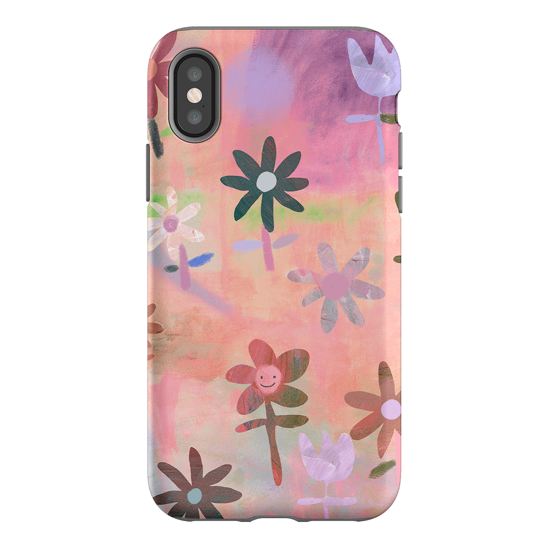 Premium Lazy Daisy Floral Phone Case - Shockproof & Slim Design for iPhone 15/14/13/12/Pro/Max - Perfect for Everyday Use, Travel & Outdoor Activities