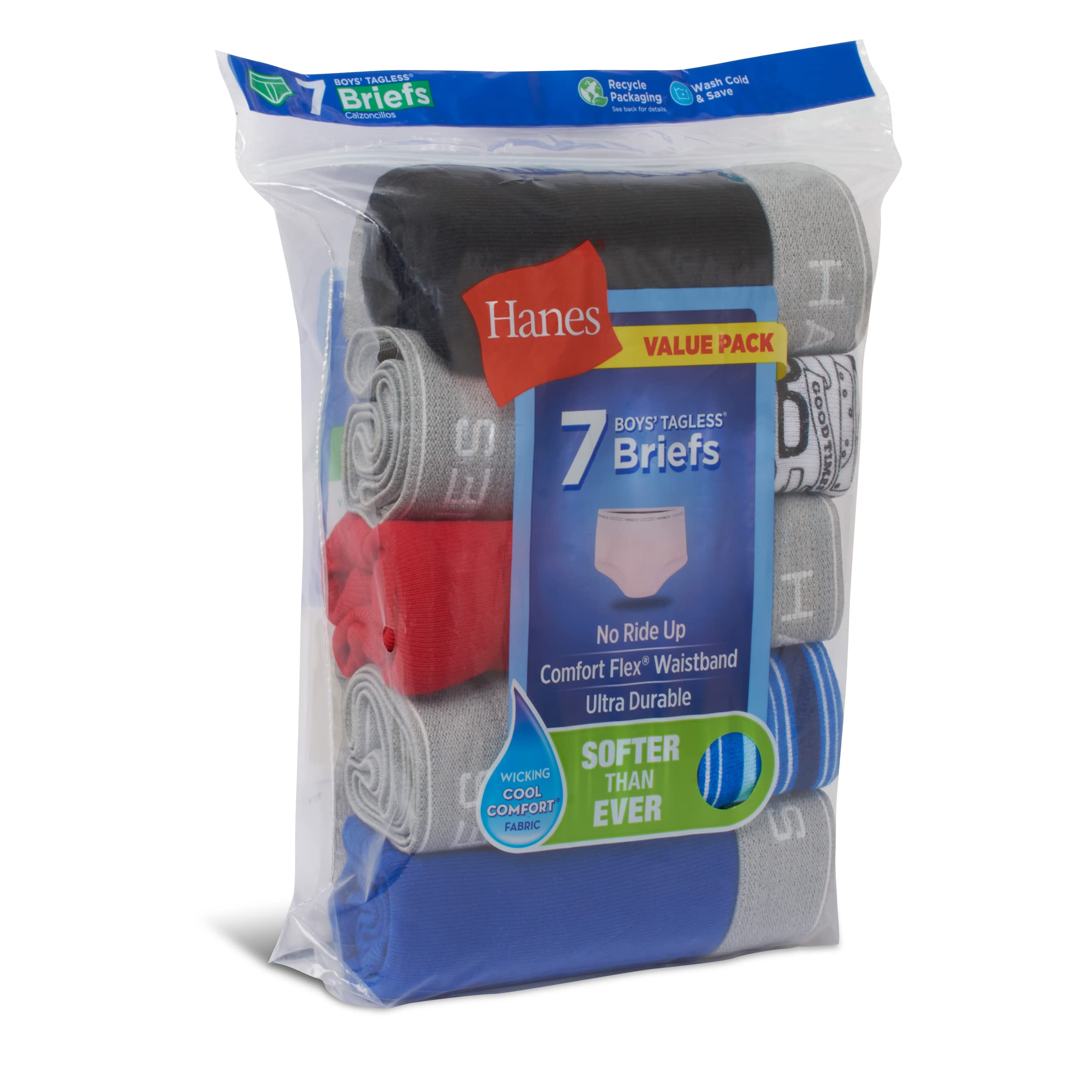 Hanes Boys' Comfort Flex Briefs - Multipack for School & Play