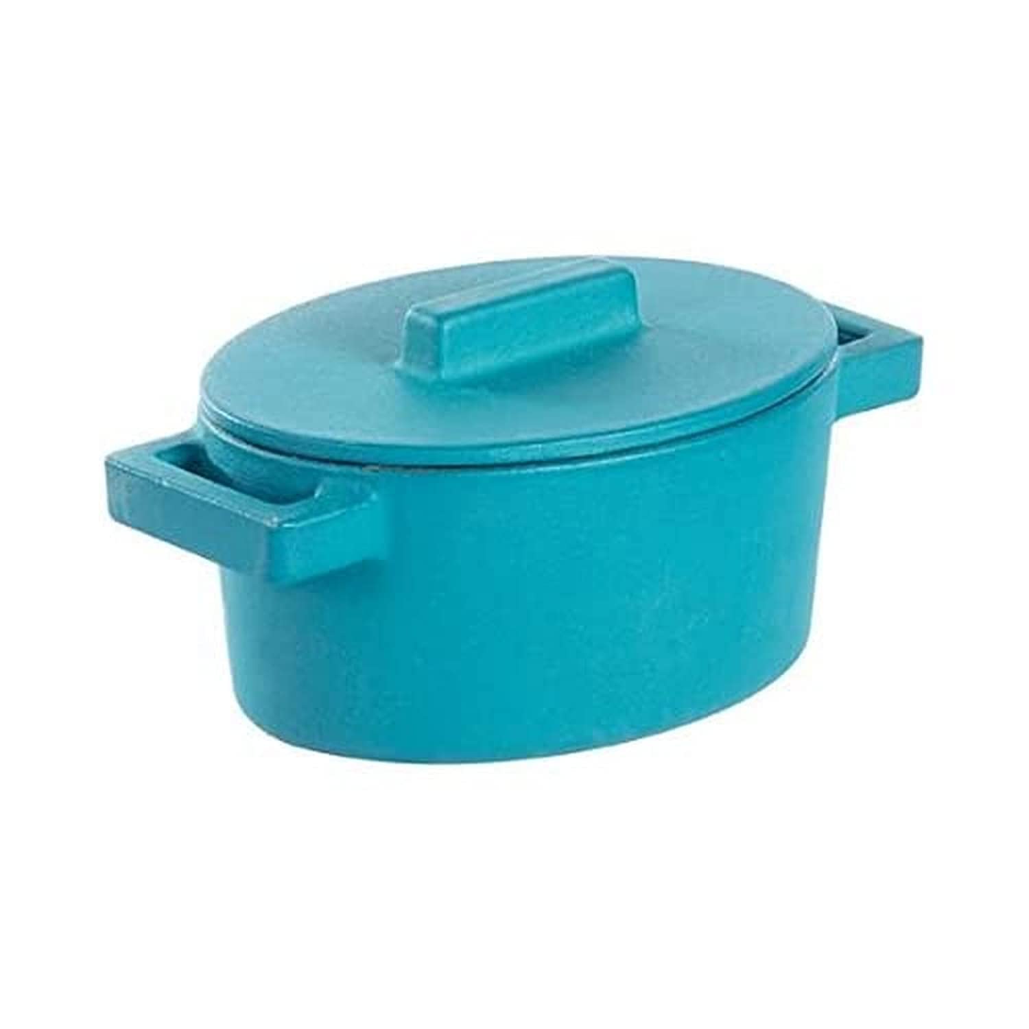 Terra Cotto Cast Iron Green Casserole Oven Dish 5.1 x 3.9 Inch – Perfect for Baking, Roasting & Serving Dishes in Oven or Stovetop