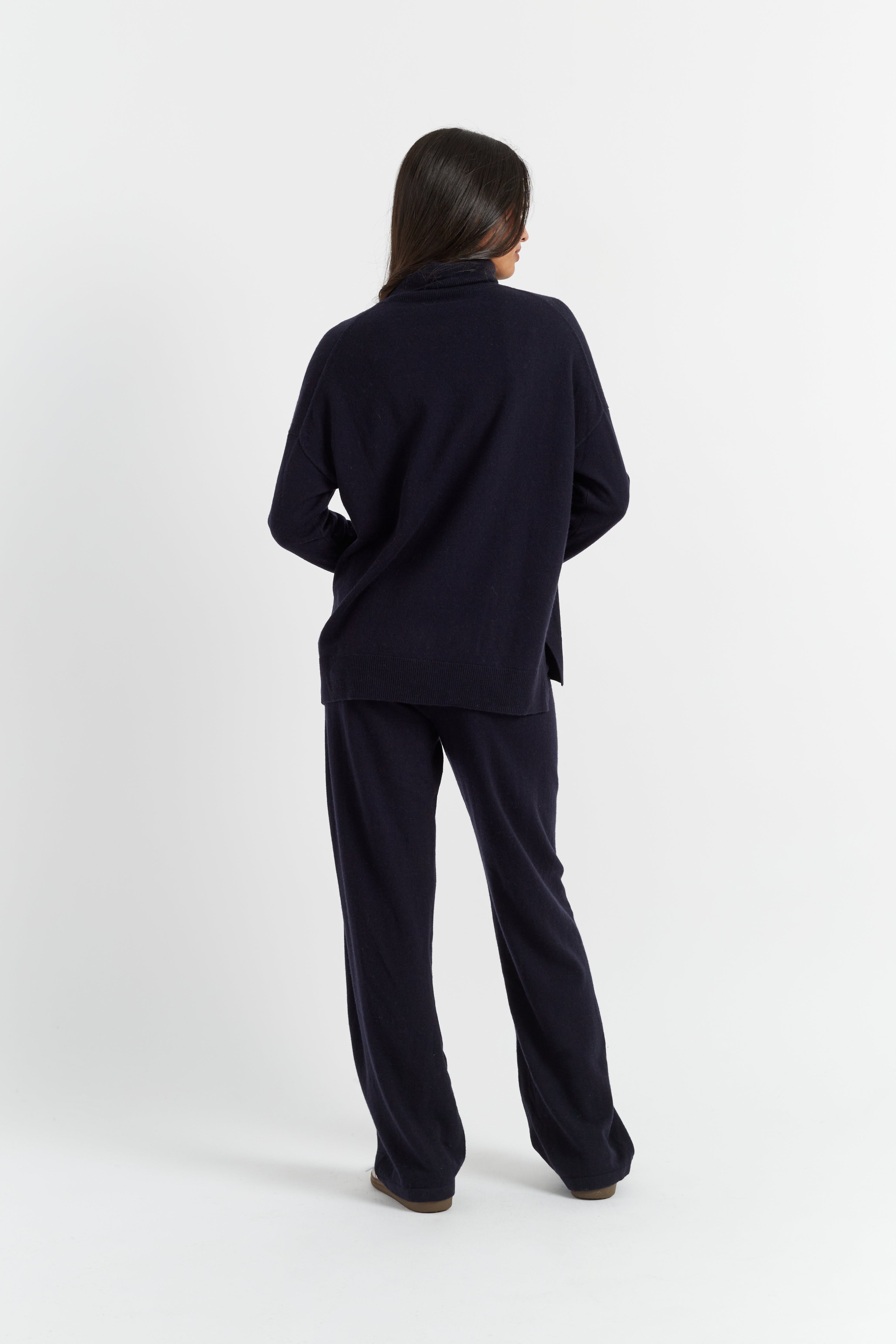 Premium Navy Wool Cashmere Rollneck Sweater for Men - Soft & Warm Winter Pullover - Perfect for Office, Travel & Casual Outfits