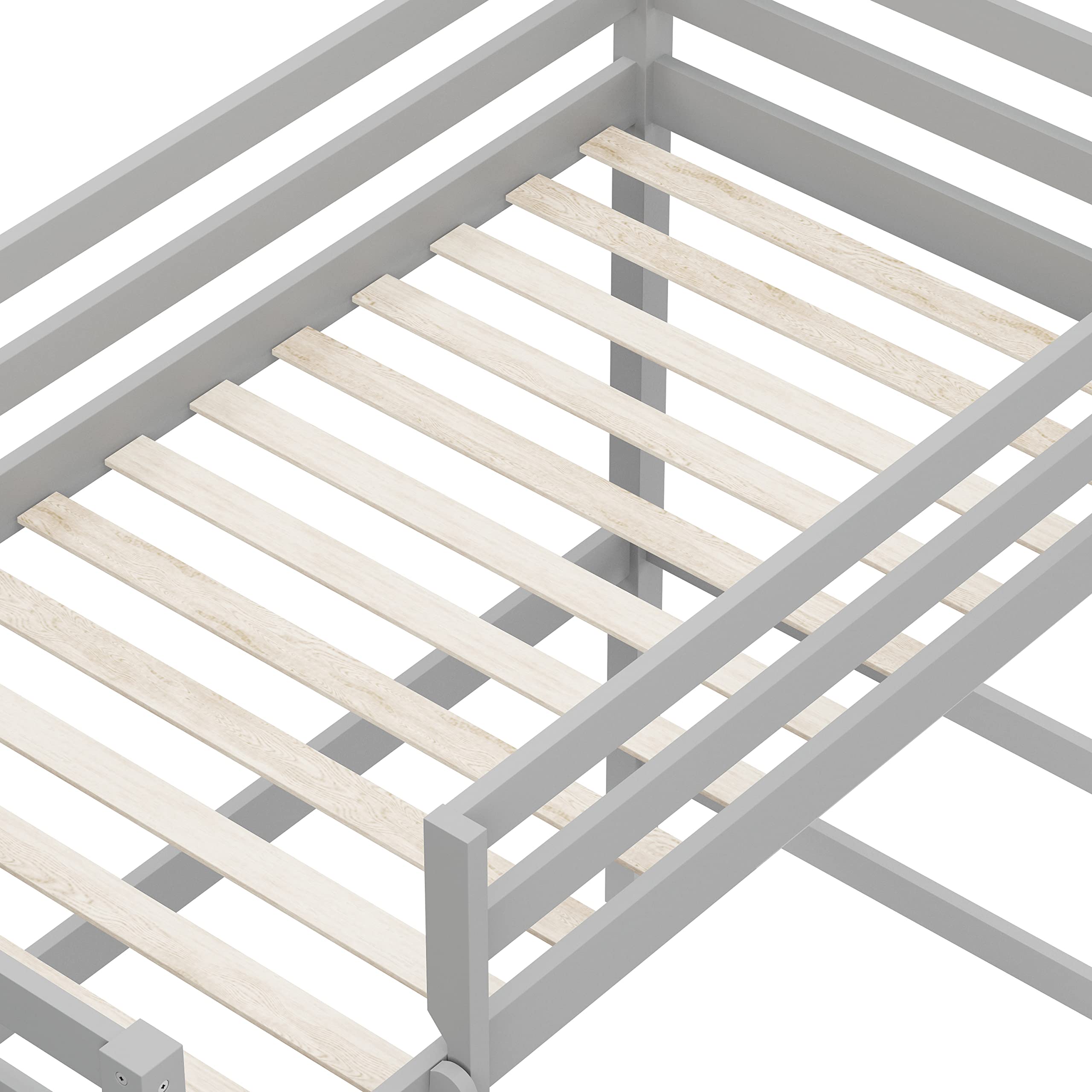 Hillsdale Furniture Caspian Twin Loft Bed with Ladder, Gray - Space-Saving Kids Bedroom Furniture for Small Rooms & Dorm Rooms