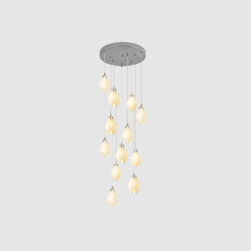 Celeste Flora Pendant Light - Modern Floral Glass Ceiling Lamp for Dining Room, Kitchen Island & Bedroom Lighting - Elegant Hanging Chandelier for Home Decor