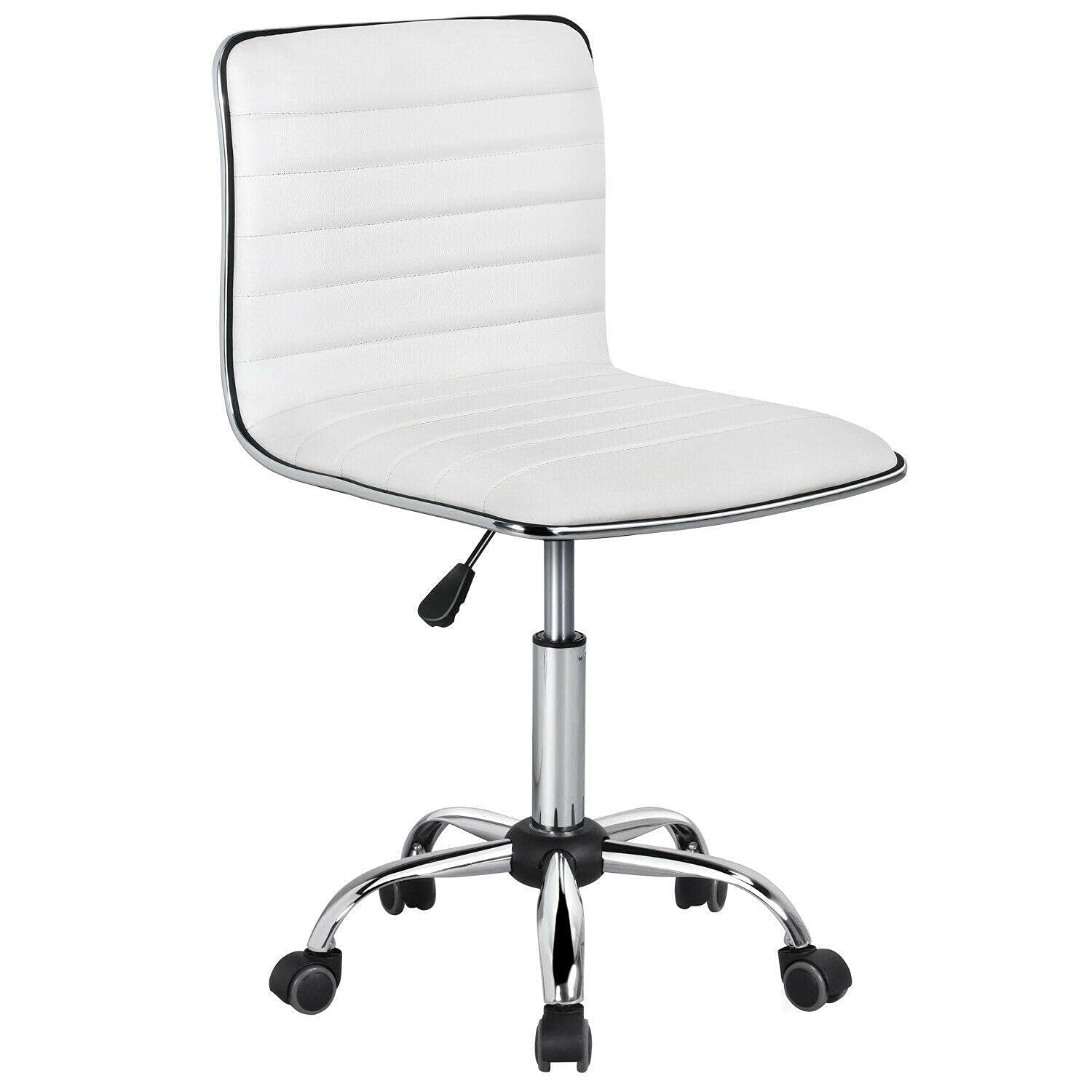Ergonomic Low Back Office Chair - Ribbed Swivel Task Chair for Home & Gaming - Adjustable Computer Desk Chair with Lumbar Support - Perfect for Work from Home, Gaming Setup & Office Workspace
