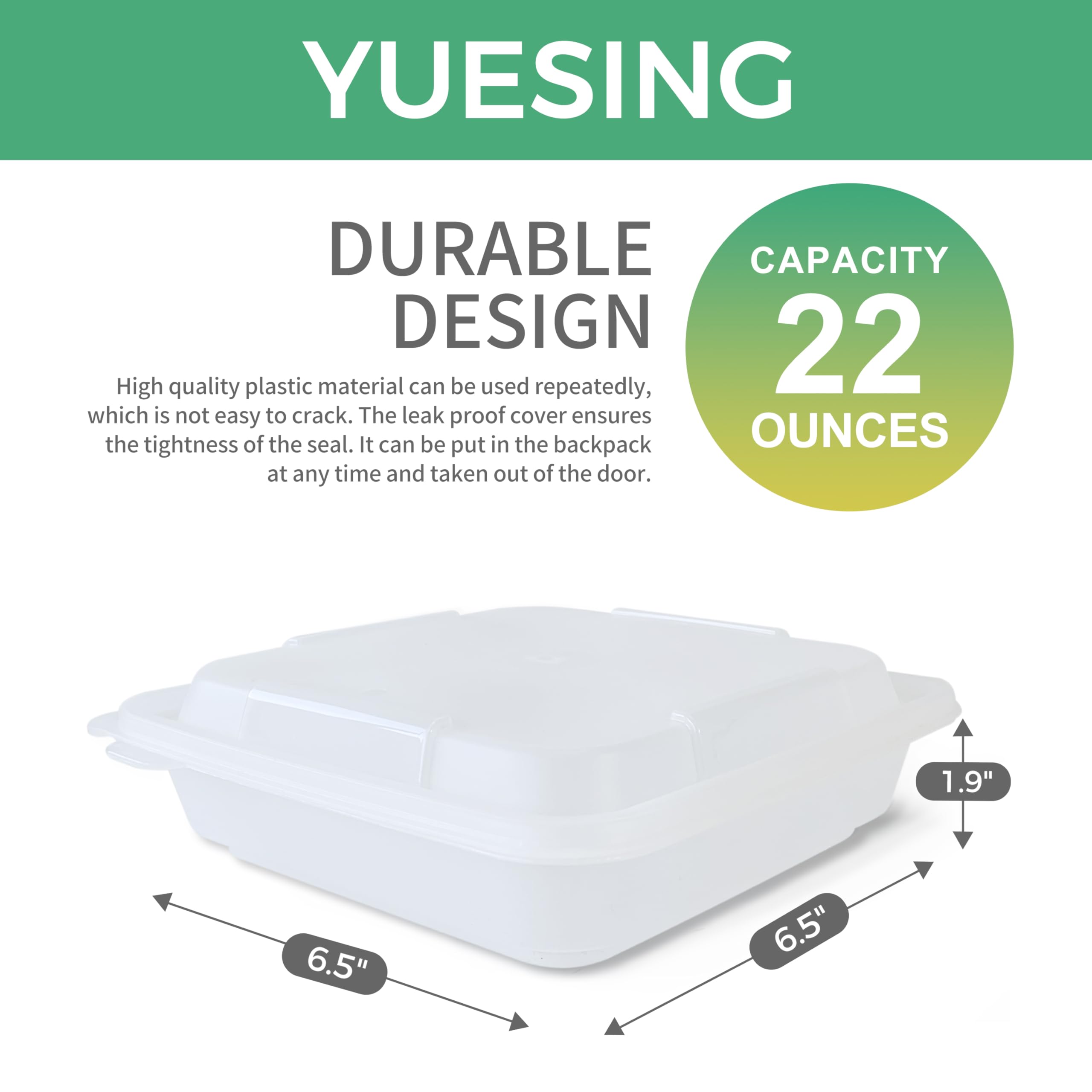 15-Pack 22oz BPA-Free Plastic Food Storage Containers with Lids - Reusable Freezer, Meal Prep & Lunch Containers for Salad, Deli & Bento Box - Perfect for Meal Prepping, Leftovers & Office Lunches