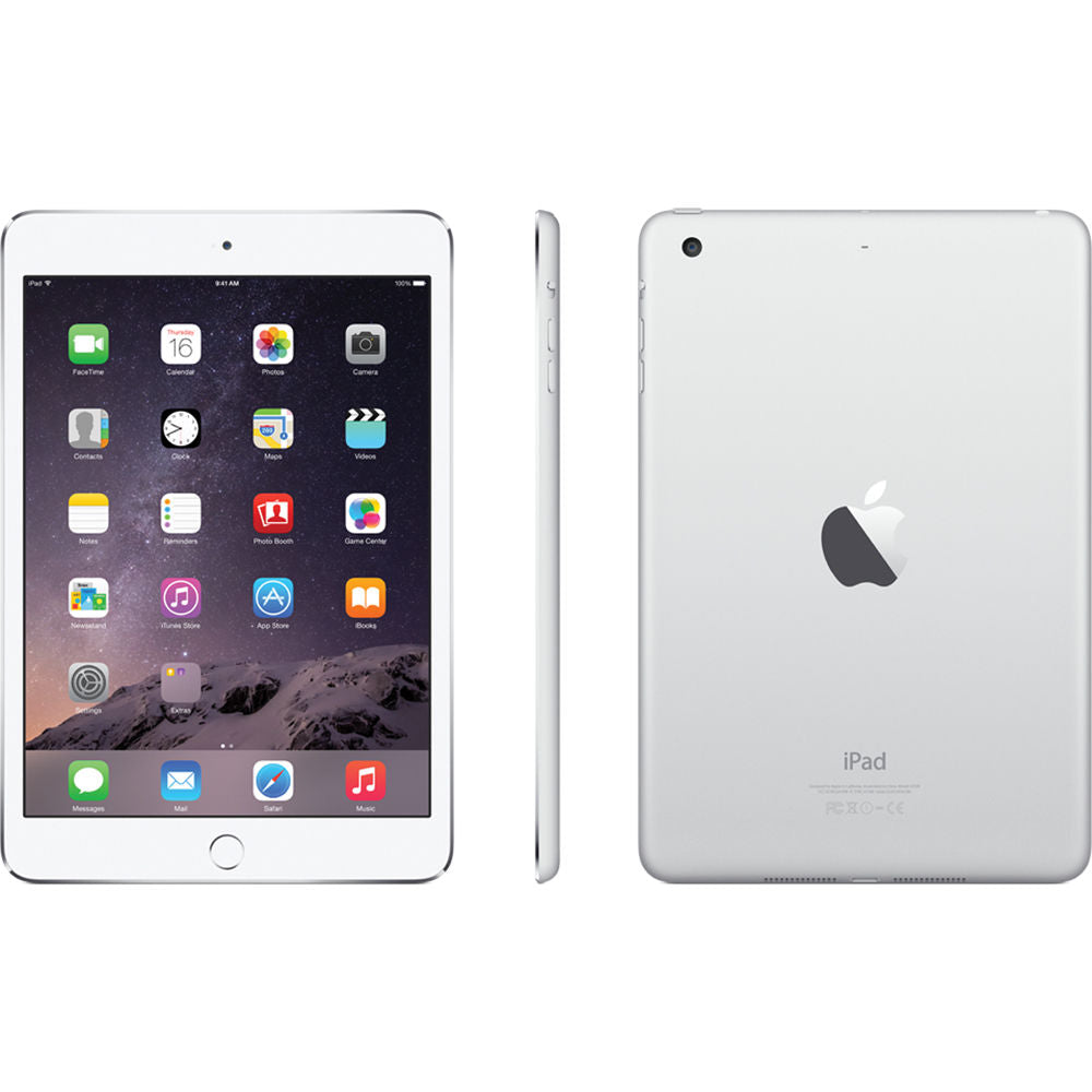Apple iPad mini 3 Wi-Fi 64GB Silver/White (MGGT2LL/A A1599) - Perfect for Travel, Work & Entertainment