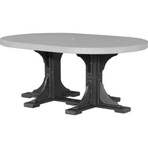 4ft x 6ft Oval Dining Table - Poly Resin Outdoor Patio Table for Garden, Poolside & Backyard Entertaining - Weatherproof & Durable