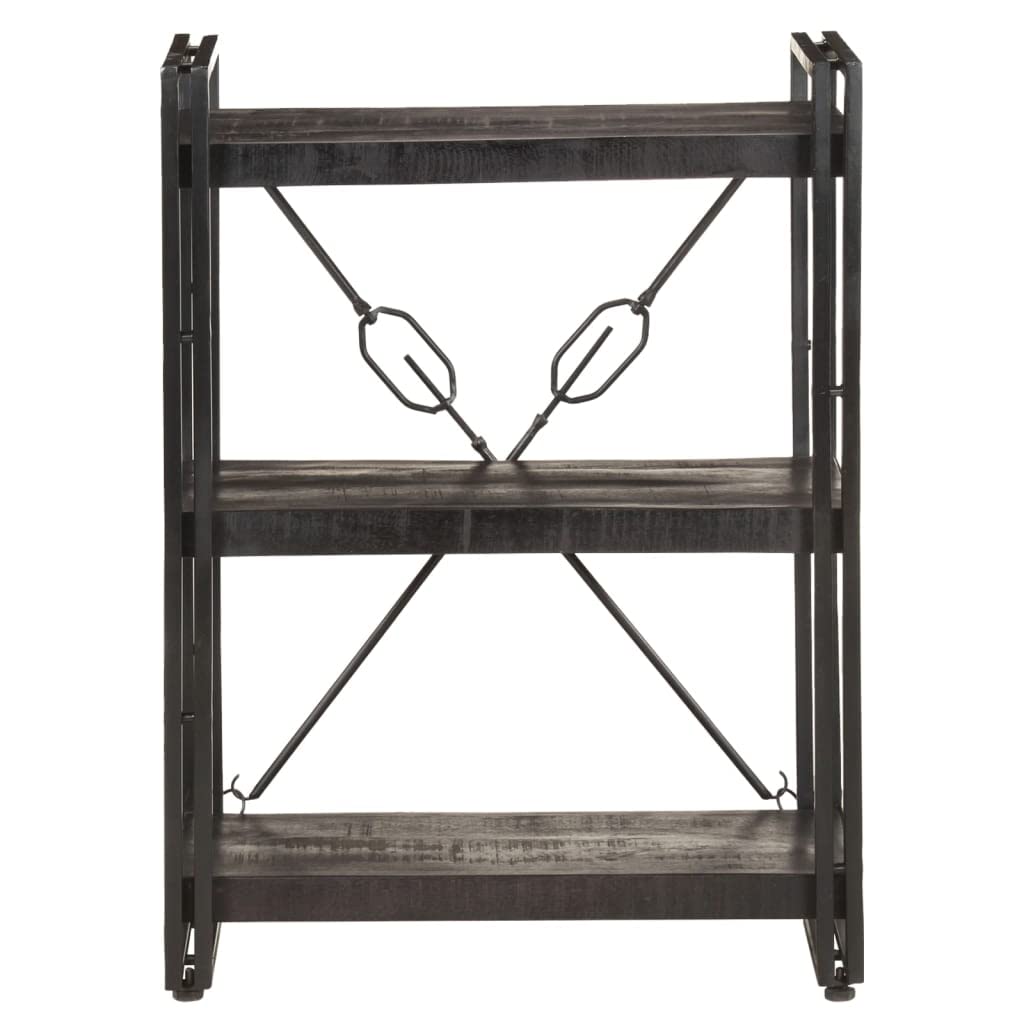 3-Tier Bookcase & Bookshelf - Solid Mango Wood Display Storage Shelf for Bedroom, Living Room & Office - 23.6
