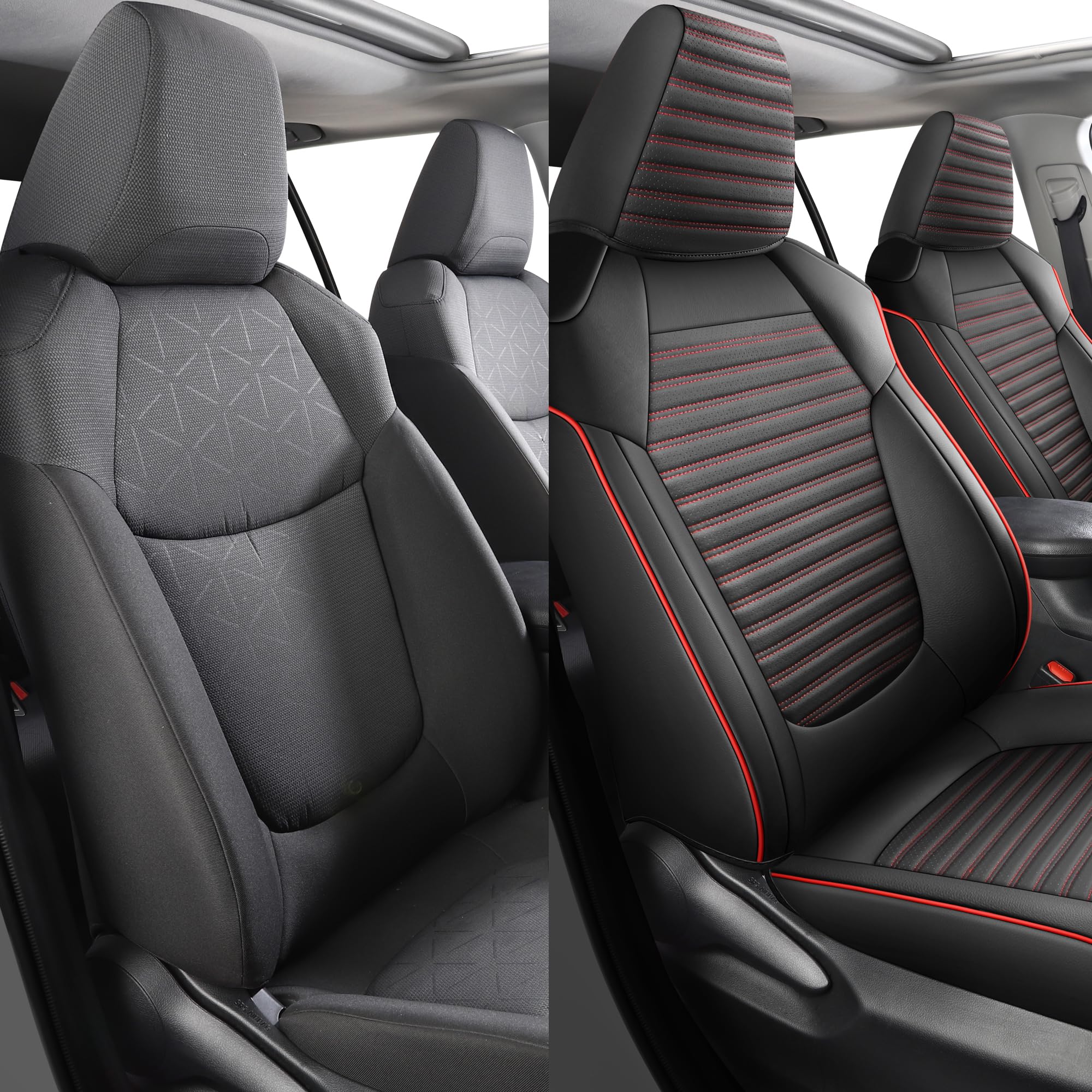 LINGVIDO Custom Fit Toyota RAV4 Seat Covers Full Set (2019-2025) - Premium Car Seat Protectors for LE, XLE, XLE Premium & Limited Models | Perfect for Road Trips, Daily Commutes & Family Adventures