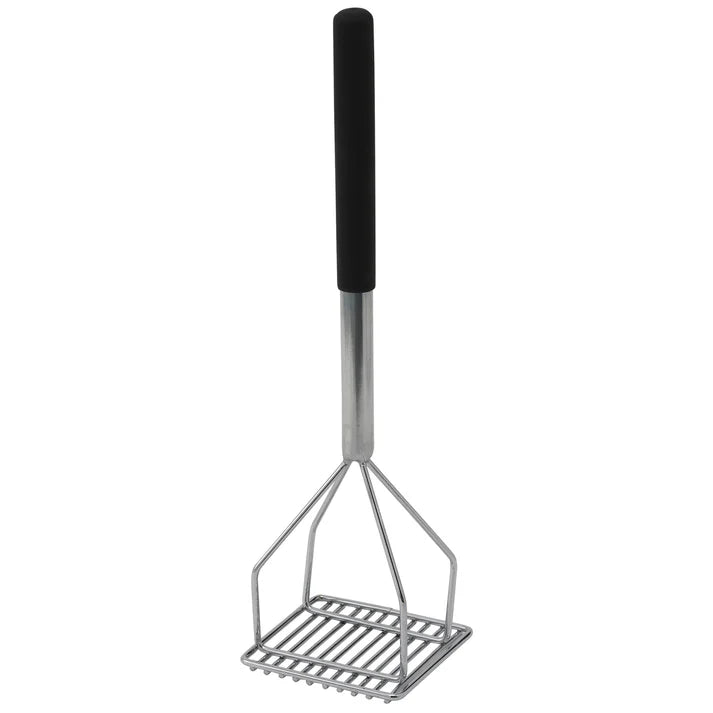 Winco 4.5 x 17.75 Inch Stainless Steel Potato Masher with Ergonomic Handle - Heavy Duty Kitchen Tool for Mashing Potatoes, Vegetables & Fruits - Perfect for Home Cooking, Restaurants & Meal Prep