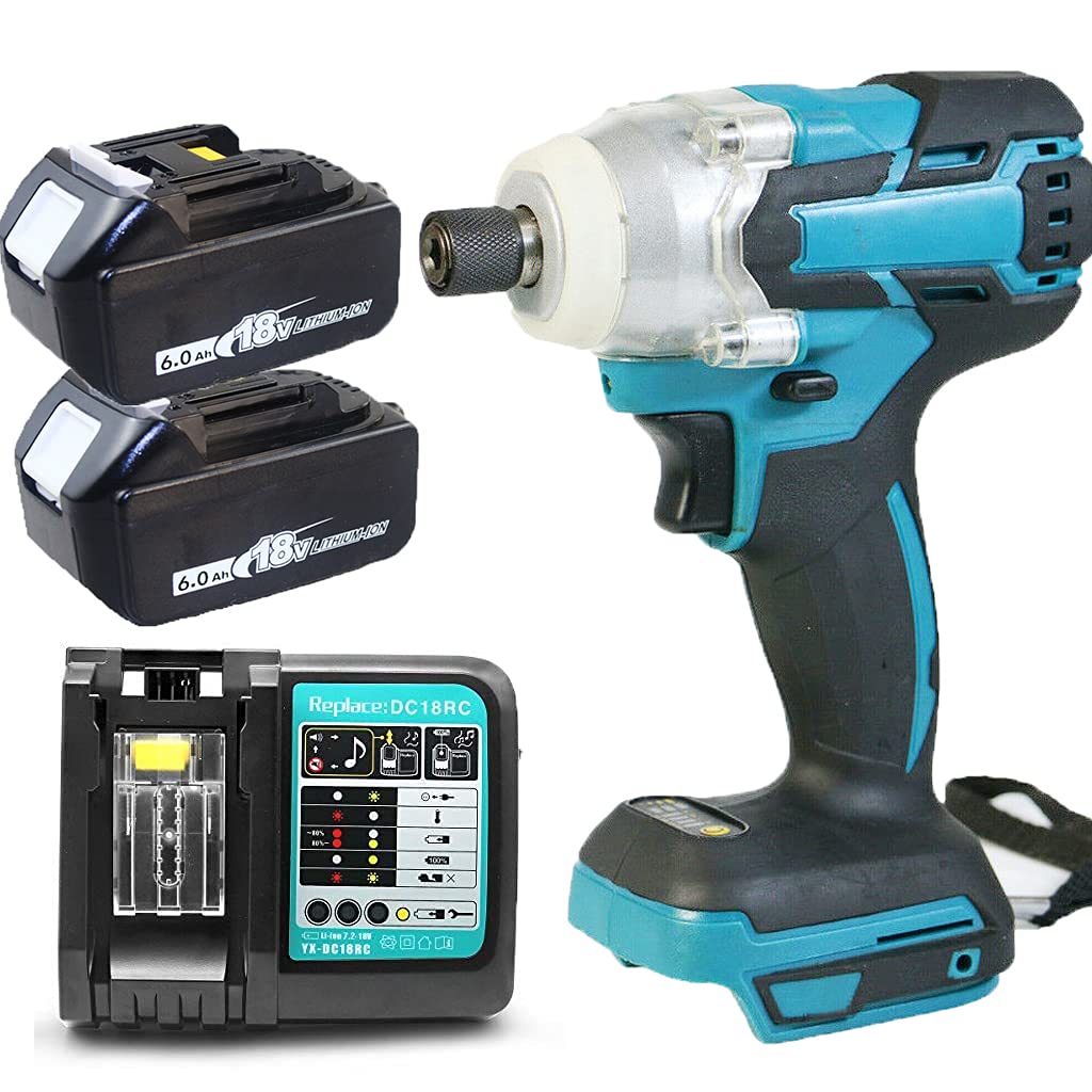 **20V MAX Cordless Impact Driver & Combi Drill Kit with 2 x 6.0Ah Batteries & Fast Charger - Compatible with Makita Tools - Perfect for DIY, Construction & Home Improvement Projects**