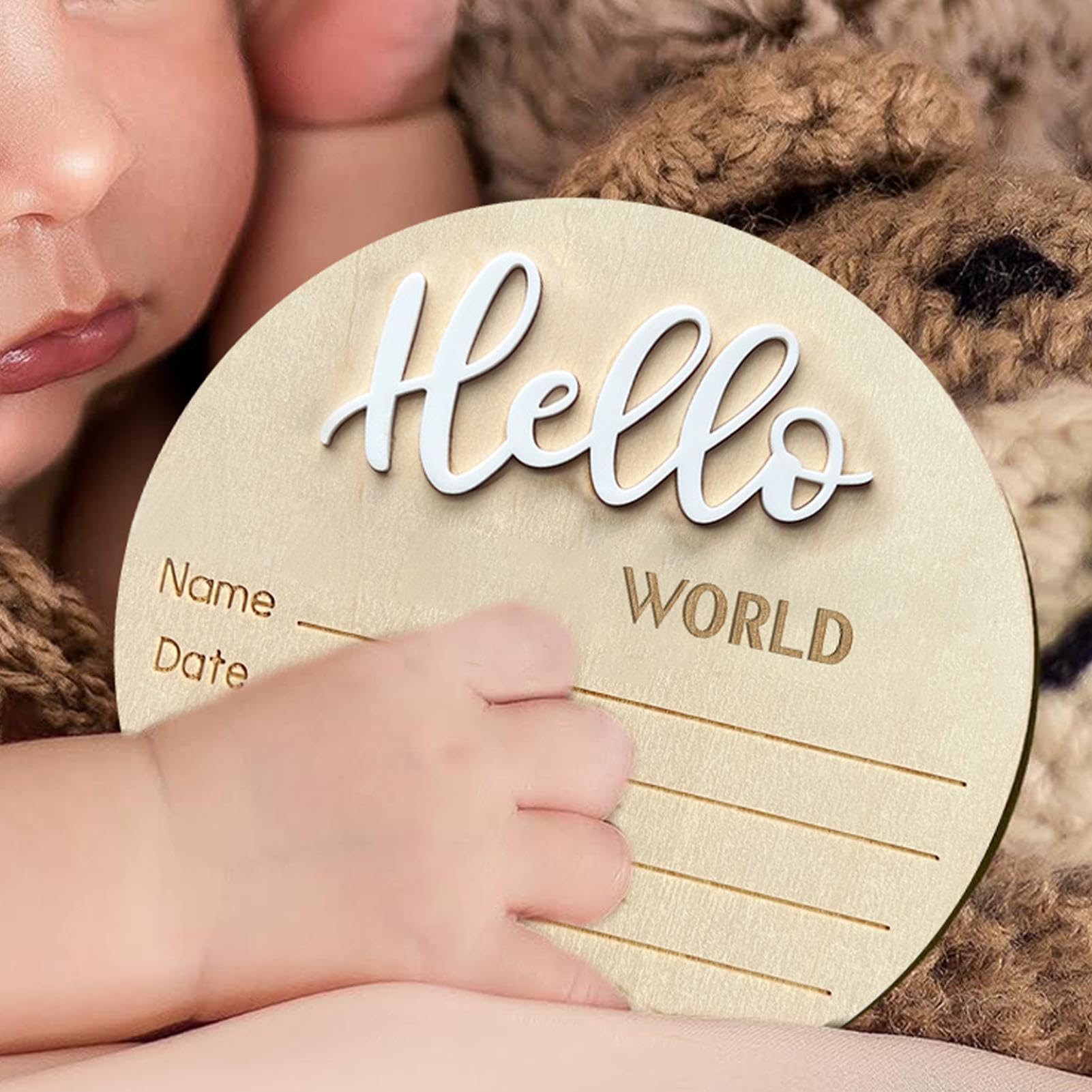 Personalized Baby Welcome Sign - Custom Wooden Name Sign for Nursery, Living Room & Bedroom Decor | Newborn Gift & Home Wall Art