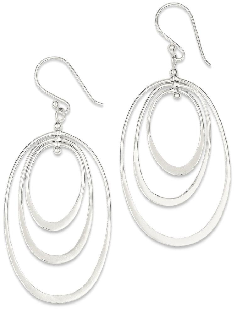 925 Sterling Silver Triple Oval Drop Dangle Earrings for Women - Elegant Hypoallergenic Jewelry Gift for Wedding, Party & Everyday Wear