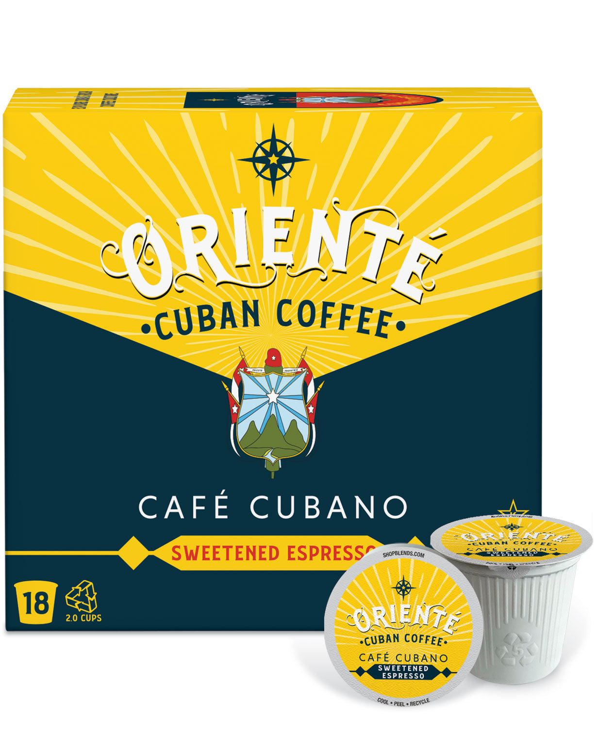 Oriente Cafe Cubano Dark Roast Coffee Pods - Compatible with Keurig 2.0 K-Cup Brewers - Bold Cuban-Style Espresso Coffee for Home & Office Use