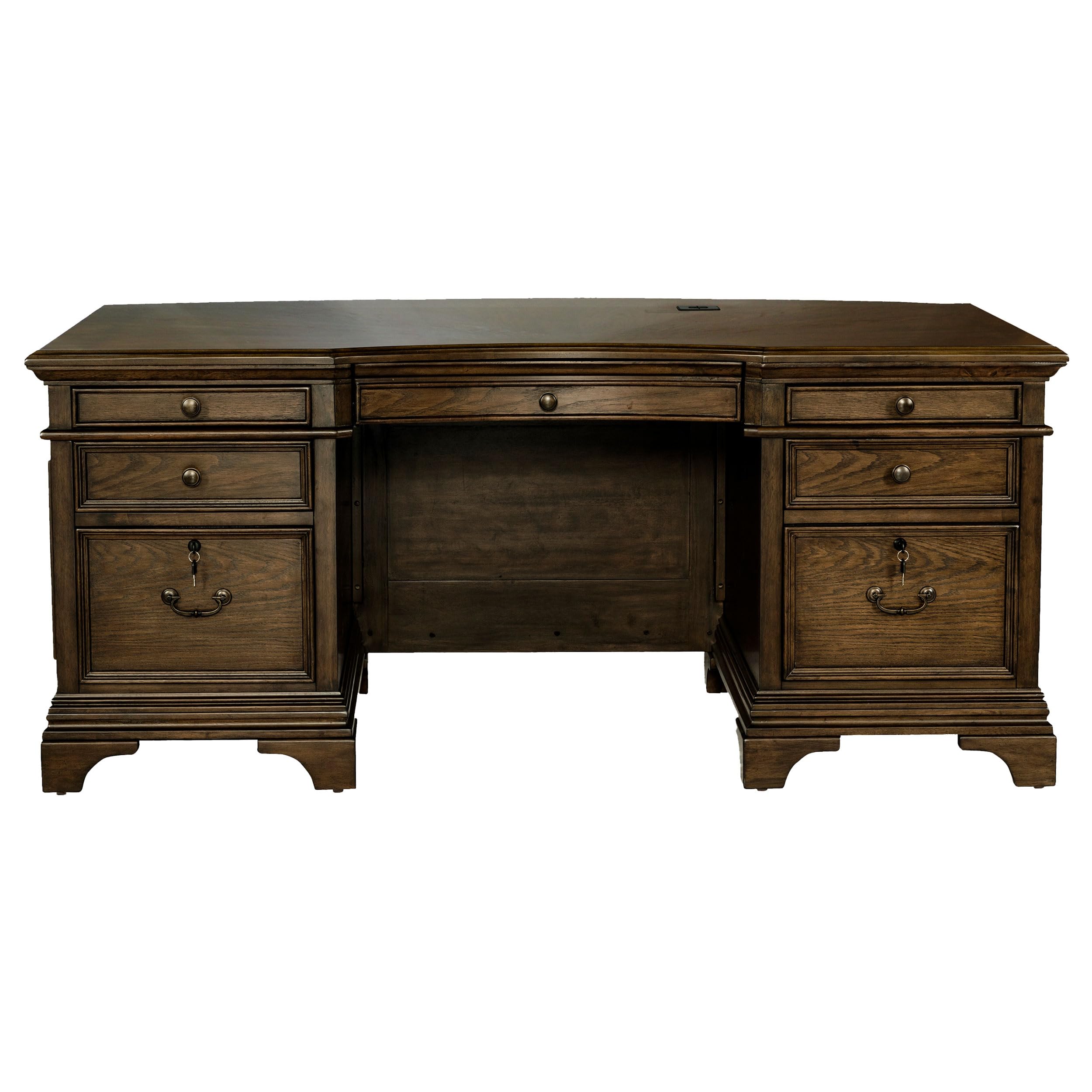 Coaster Furniture Hartshill File Cabinets - Burnished Oak Executive Desk with File Storage, 881281 - Perfect for Home Office & Workspace Organization