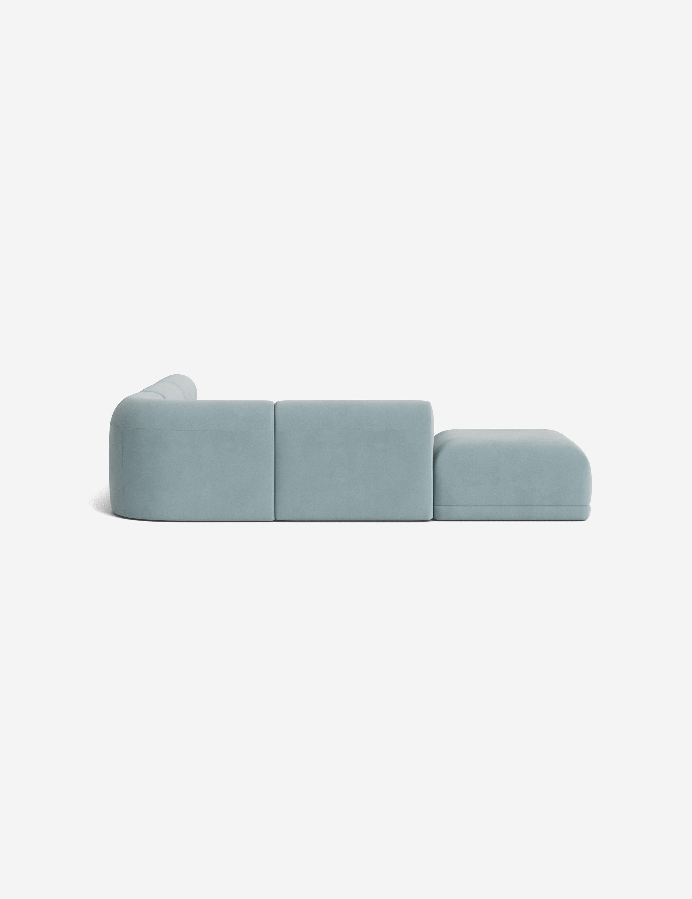Modern Carson Sectional Sofa with Ottoman - Comfortable L-Shaped Couch & Storage Footrest for Living Room, Family Room & Small Spaces - Soft Fabric Upholstery & Sturdy Wood Frame