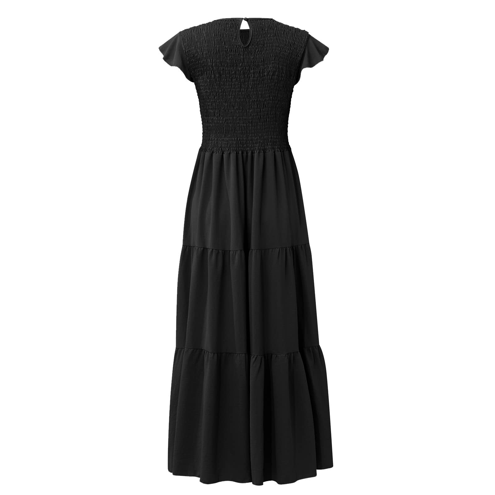 Boho Butterfly Sleeve A-Line Midi Dress for Women - Casual Summer Flowy Long Dress with Loose Sleeves | Perfect for Beach Vacations, Music Festivals & Boho-Chic Outfits