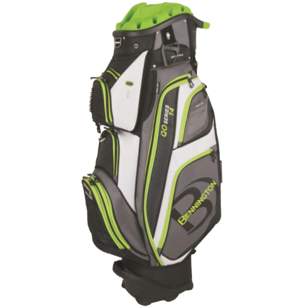Bennington Quiet Organizer 14 Cart Bag - Lime Green Golf Stand Bag with 14-Way Divider | Perfect for Golfers, Club Protection & Easy Course Access