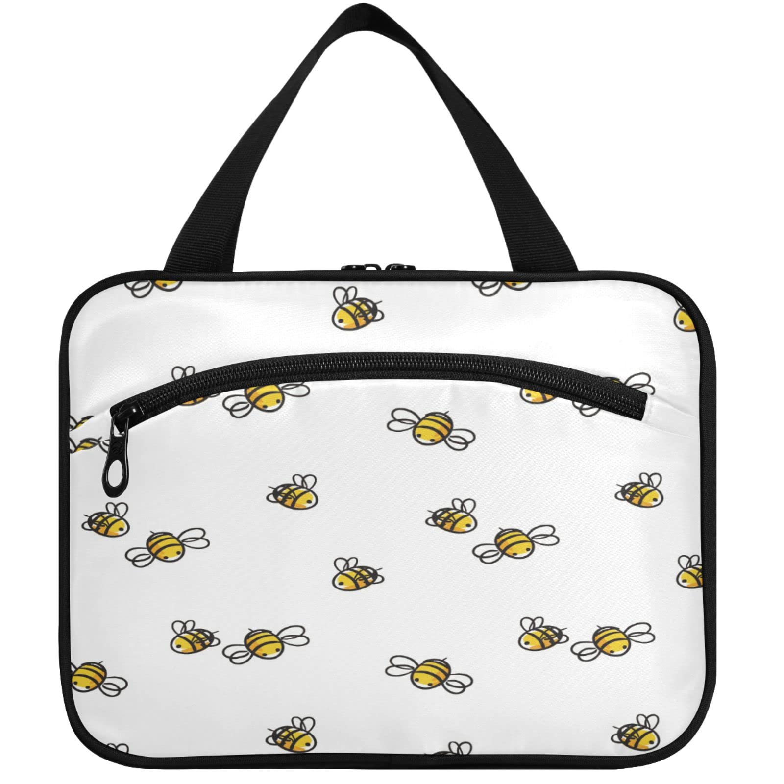 Portable Hanging Toiletry Bag - Large Waterproof Cosmetic Organizer for Women & Girls | Cute Honey Bee Design | Perfect for Travel, Gym, Camping & Daily Makeup Storage