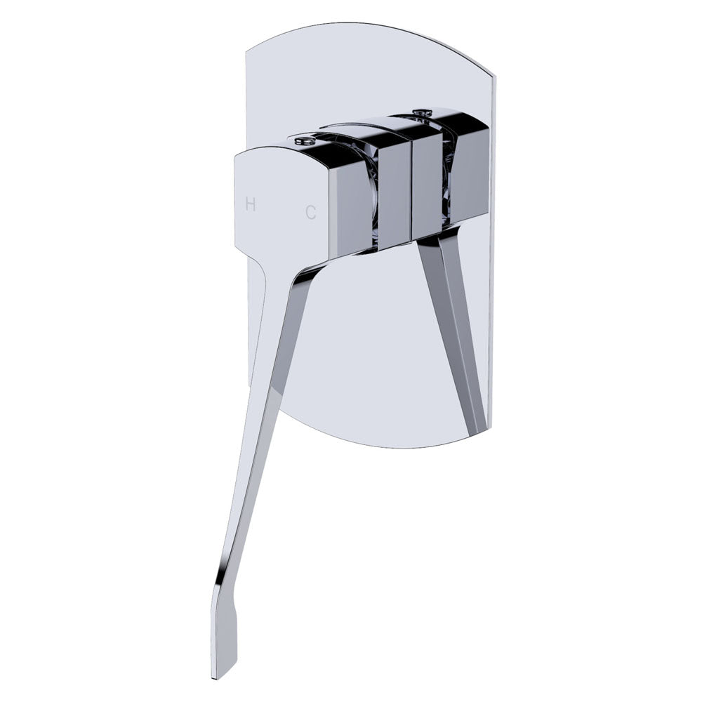 Fienza 218101D Koko Care Chrome Wall Mounted Basin Mixer Tap - Modern Bathroom Faucet for Sink, Vanity, and Powder Room