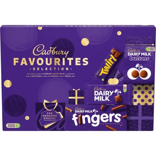 Cadbury Dairy Milk Favorites Christmas Selection Box 370g - Perfect for Holiday Gifts, Party Treats & Family Sharing
