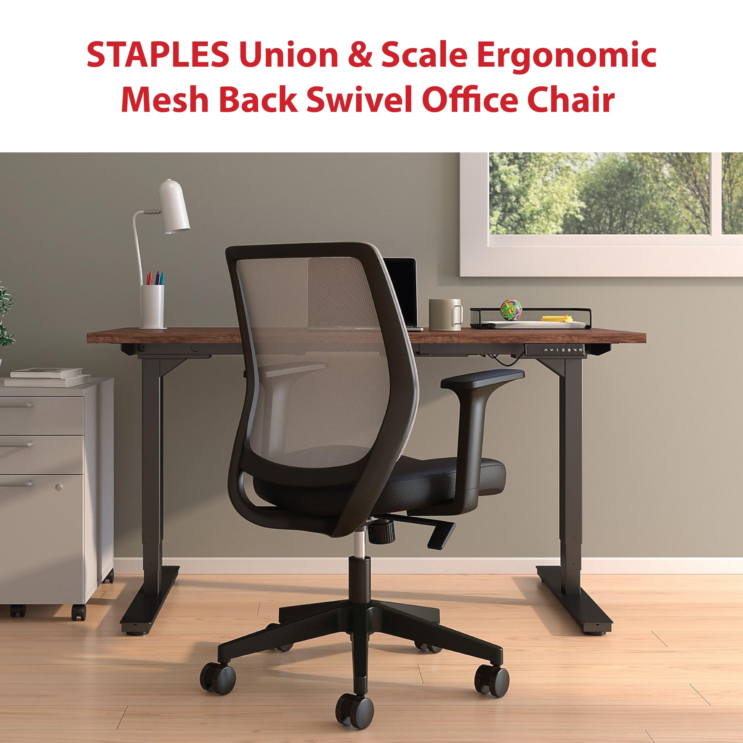 Ergonomic Mesh Back Swivel Office Chair with Adjustable Height, Tilt Tension & Lock - Comfortable Fabric Seat for Home Office, Gaming & Workspace (Ideal for Long Hours of Sitting)