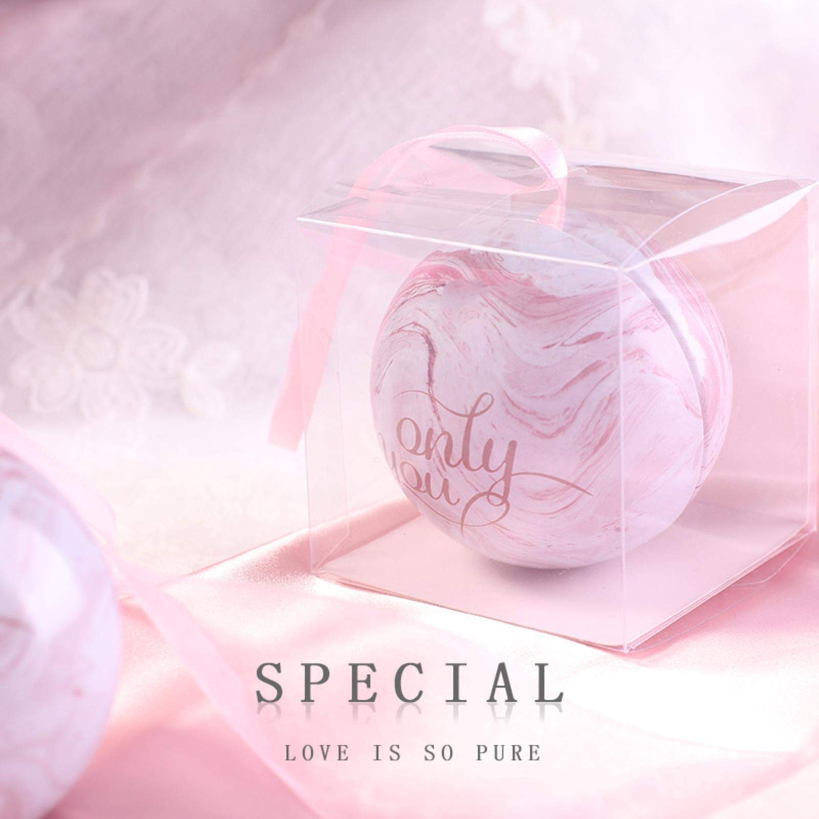 Elegant Pink Marble Tinplate Wedding Candy Box - 3.5