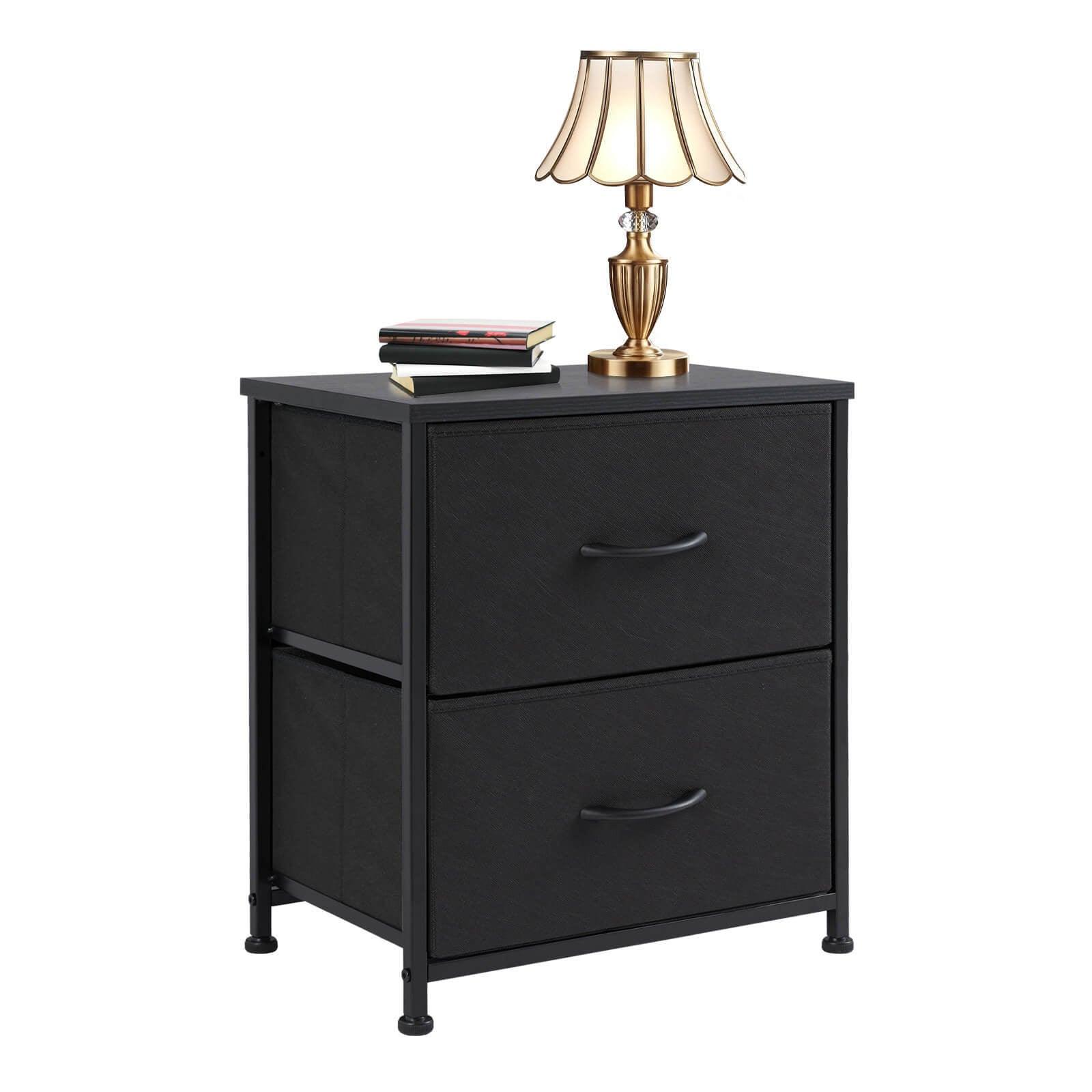 Black Metal Frame & Wood Top Dresser Drawers - 5-Drawer Chest for Bedroom, Living Room, or Office Storage Organization