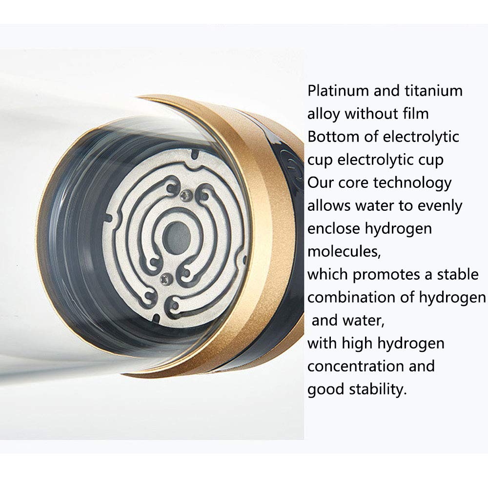 Portable Hydrogen Water Bottle Generator - 450ML Alkaline Water Ionizer with LCD/LED Display, 800-1600PPB Hydrogen Concentration & pH 7.3-8.5 - Perfect for Travel, Gym, and Daily Hydration
