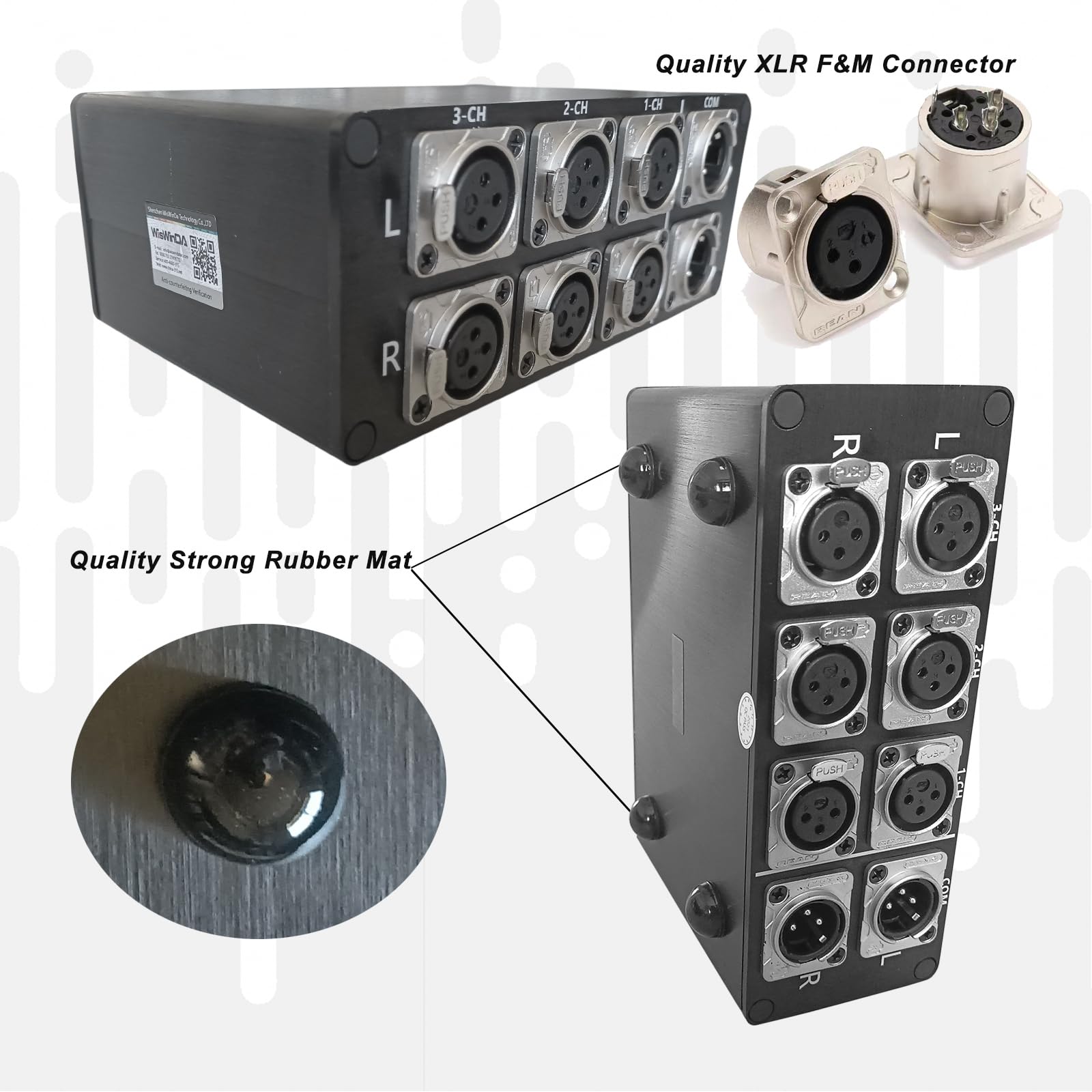 3-IN-1-OUT XLR Pro Audio Switch - Balanced Audio Converter with 3 Channel HiFi Stereo - Passive Audio Selector Switcher Box with No Loss Switching & Aluminum Shell - Perfect for Home Studio, Live Sound & DJ Setups