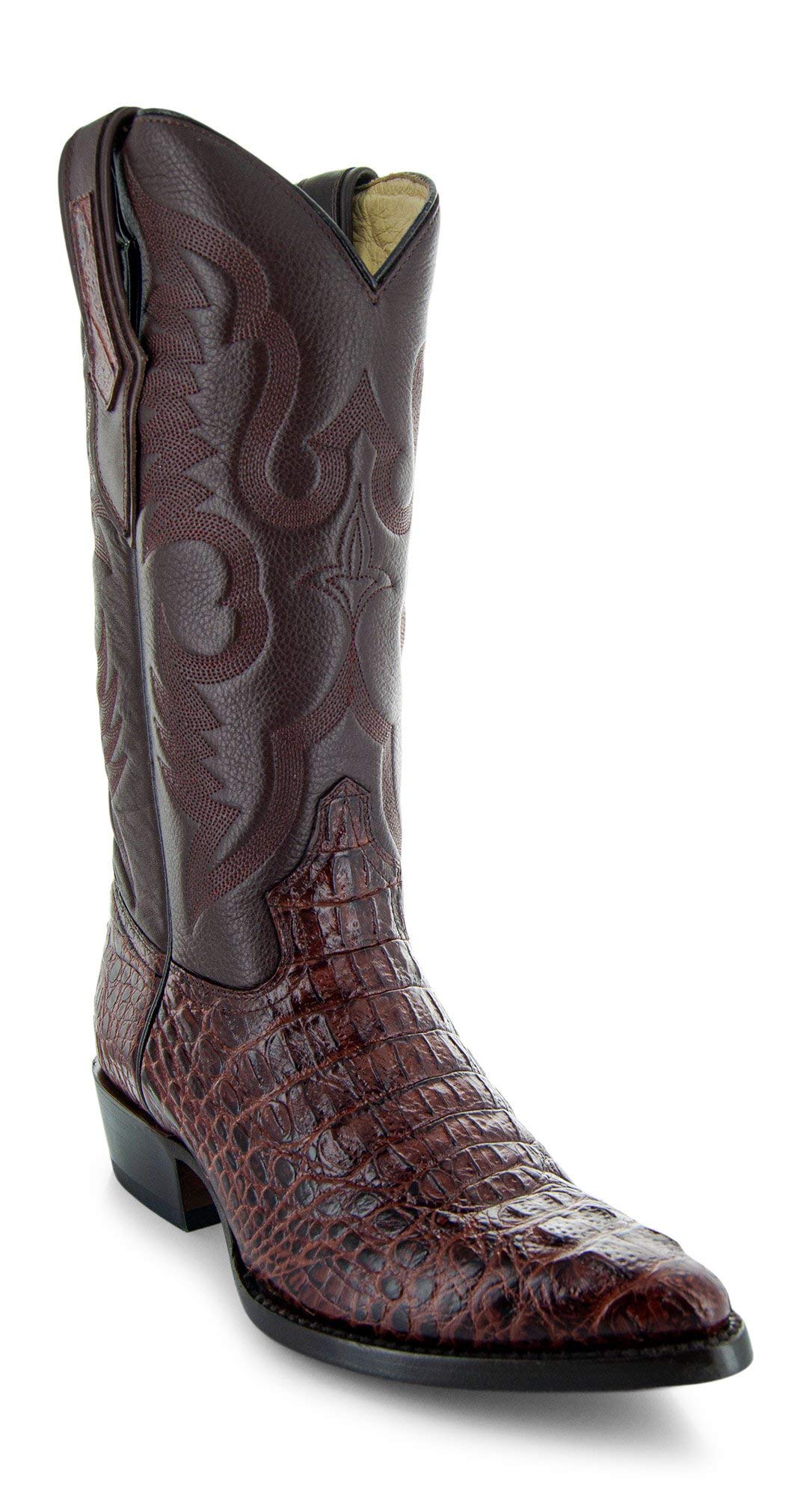 Soto Boots Men's Gator Tail Print Cowboy Boots H7006 - Western Style Leather Boots for Men, Comfortable & Durable - Perfect for Rodeo, Country Music Festivals & Casual Wear