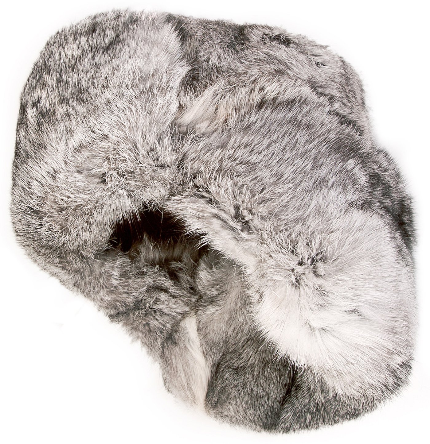 Rabbit Fur Ushanka Winter Hat for Men & Women - Gray Russian Army Style with Soviet Military Insignia - Warm Trapper Hat for Cold Weather, Outdoor Activities & Cosplay