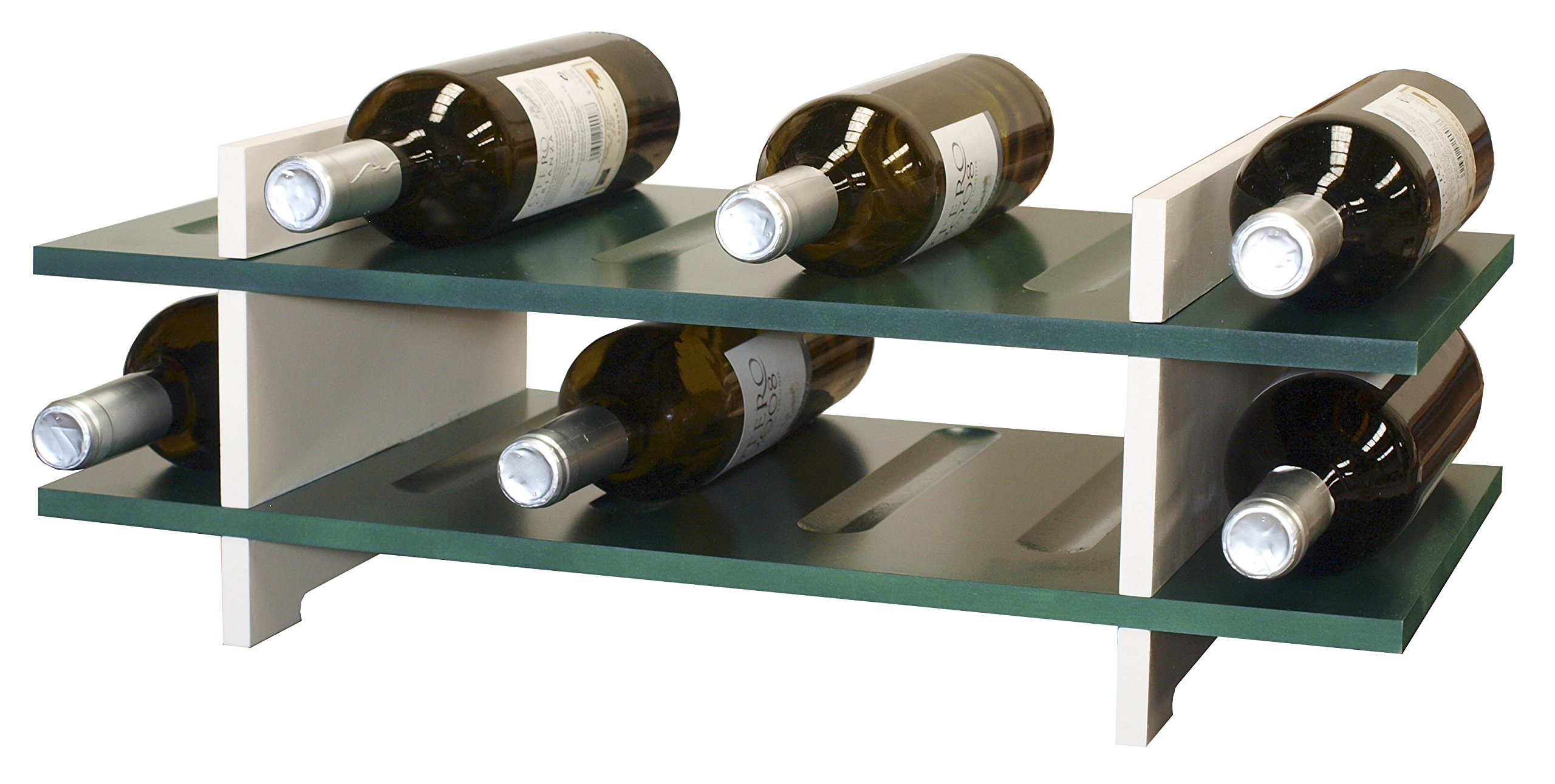 Premium 12-Bottle Wine Rack - Sturdy MDF Construction, Elegant Green Finish, 56 x 28 x 5 cm - Perfect for Kitchen, Dining Room, or Wine Cellar Storage