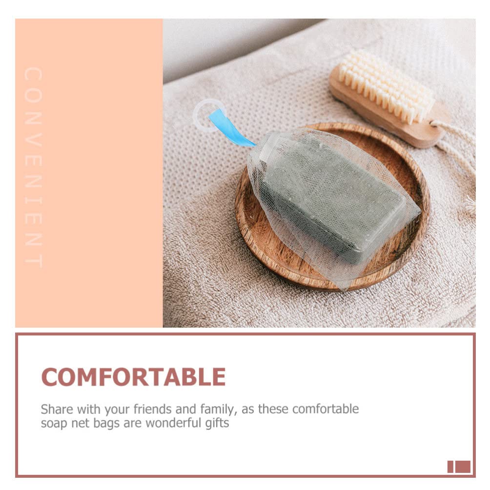 Healeved 2-Pack Exfoliating Soap Bag with Mesh Pouch - Foaming Net Soap Saver for Body Scrub & Shower Loofah (White) - Perfect for Travel, Bath & Shower Essentials