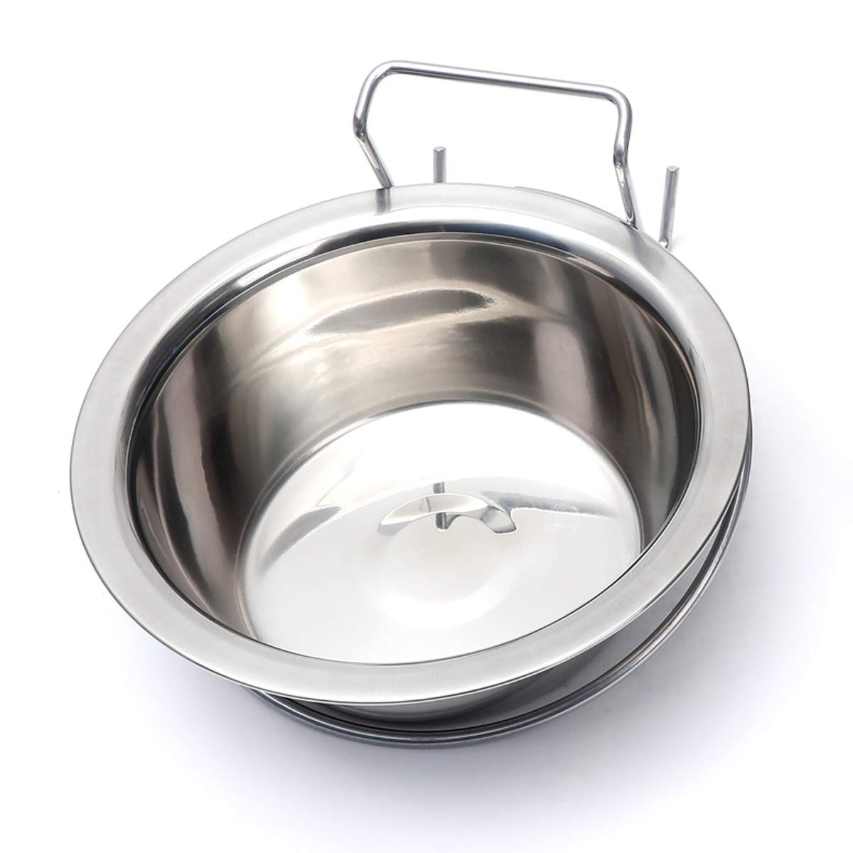 2Pcs Stainless Steel Pet Bowls - Dog & Cat Food & Water Feeder with Crate Suspension - Easy to Clean, Durable & Non-Slip (Small Size) - Perfect for Crate Training, Travel & Daily Feeding